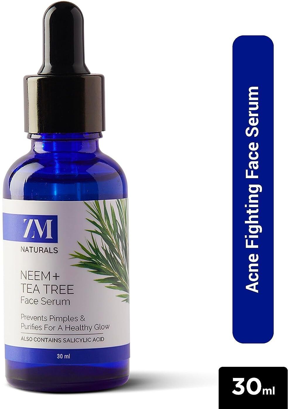 ZM Zayn & Myza Naturals Neem and Tea Tree Face Serum | With Salicylic Acid | Serum for Oily Skin | Reduces Acne & Pimples - 30 ml