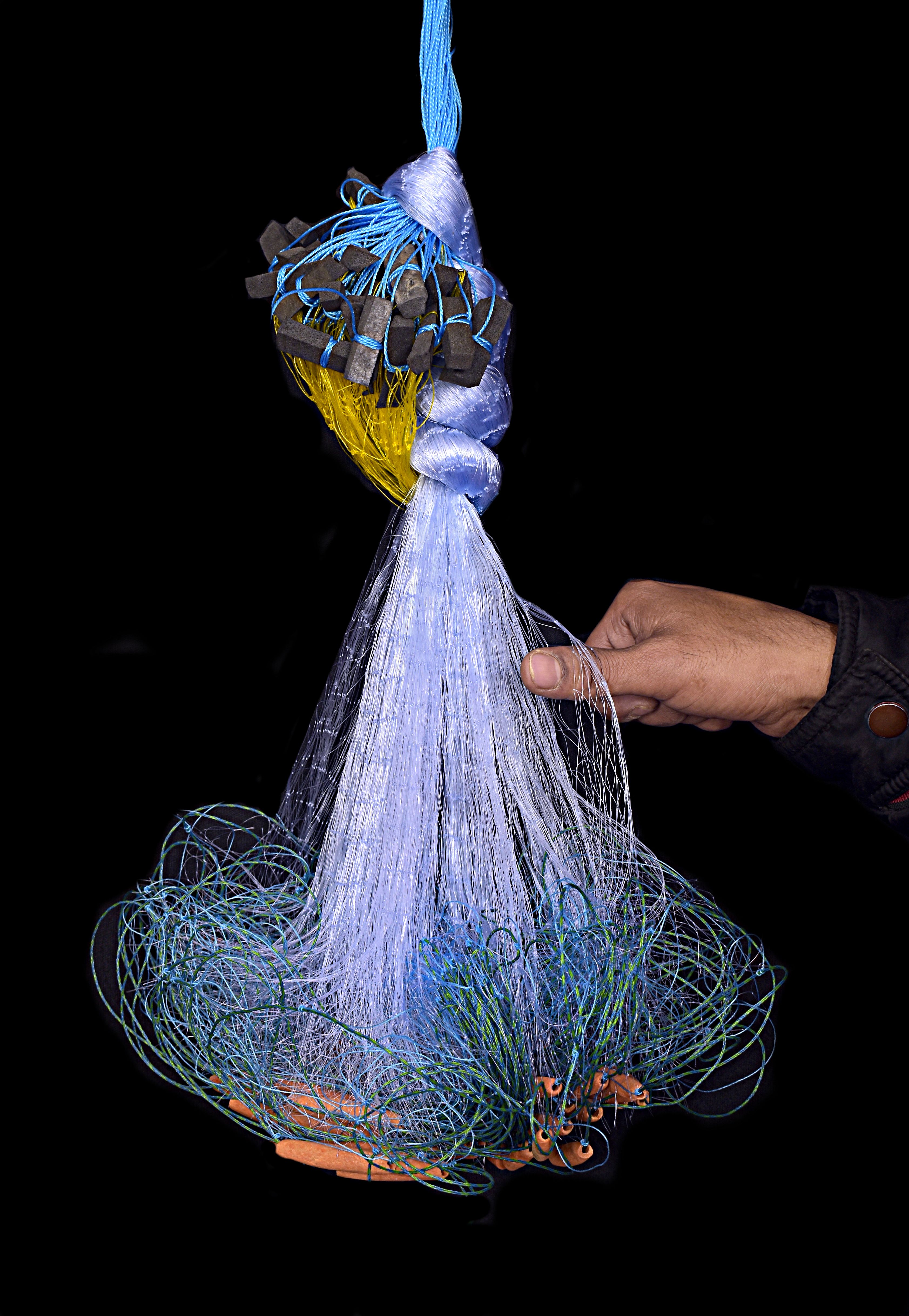 YASHNET 1.5 FINGER 35MM HOLE 3FIT HEIGHT 45 FIT LENGTH Fishing Net (Blue) — photo 1