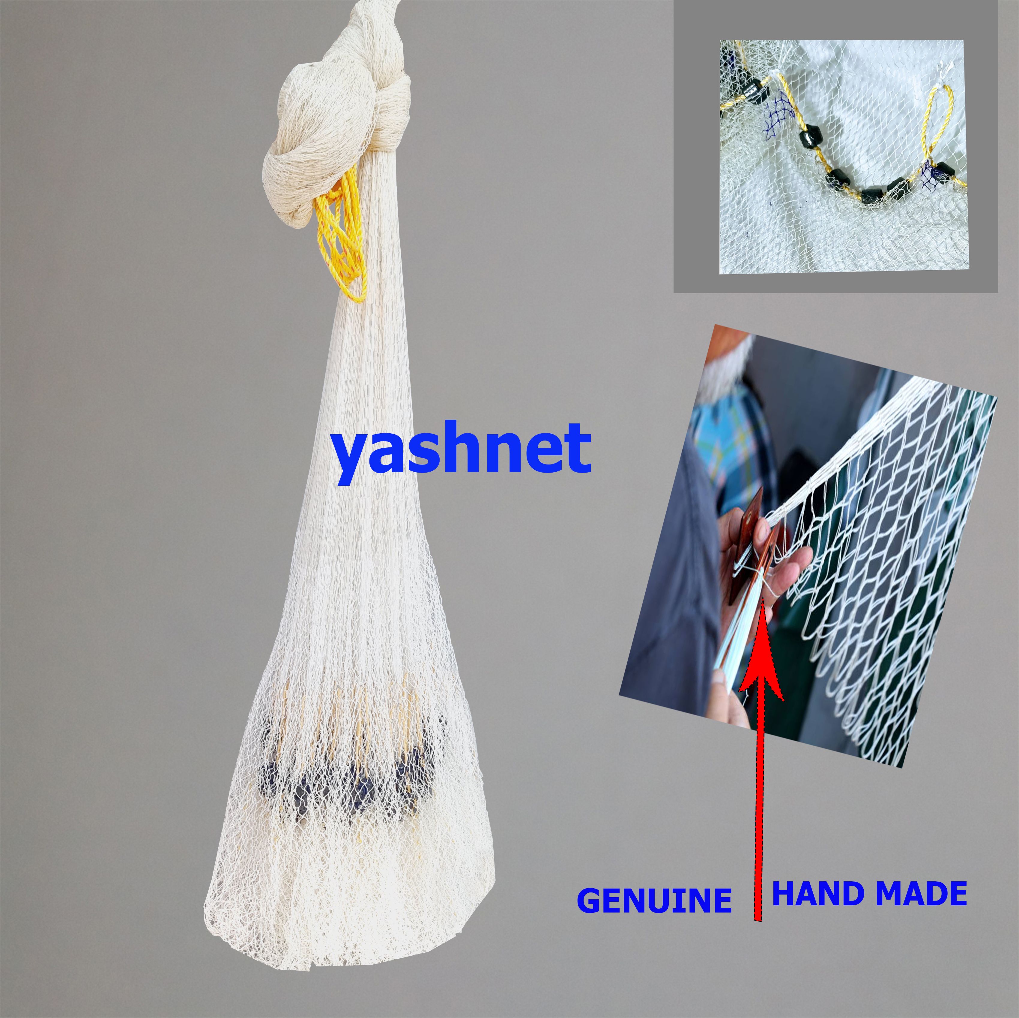 YASHNET CASTNET GENUINE HANDMADE 26MM HOLE SIZE 4KG WT 12.FEET HEIGHT PREMIUM QUALITY Fishing Net (White) — photo 1