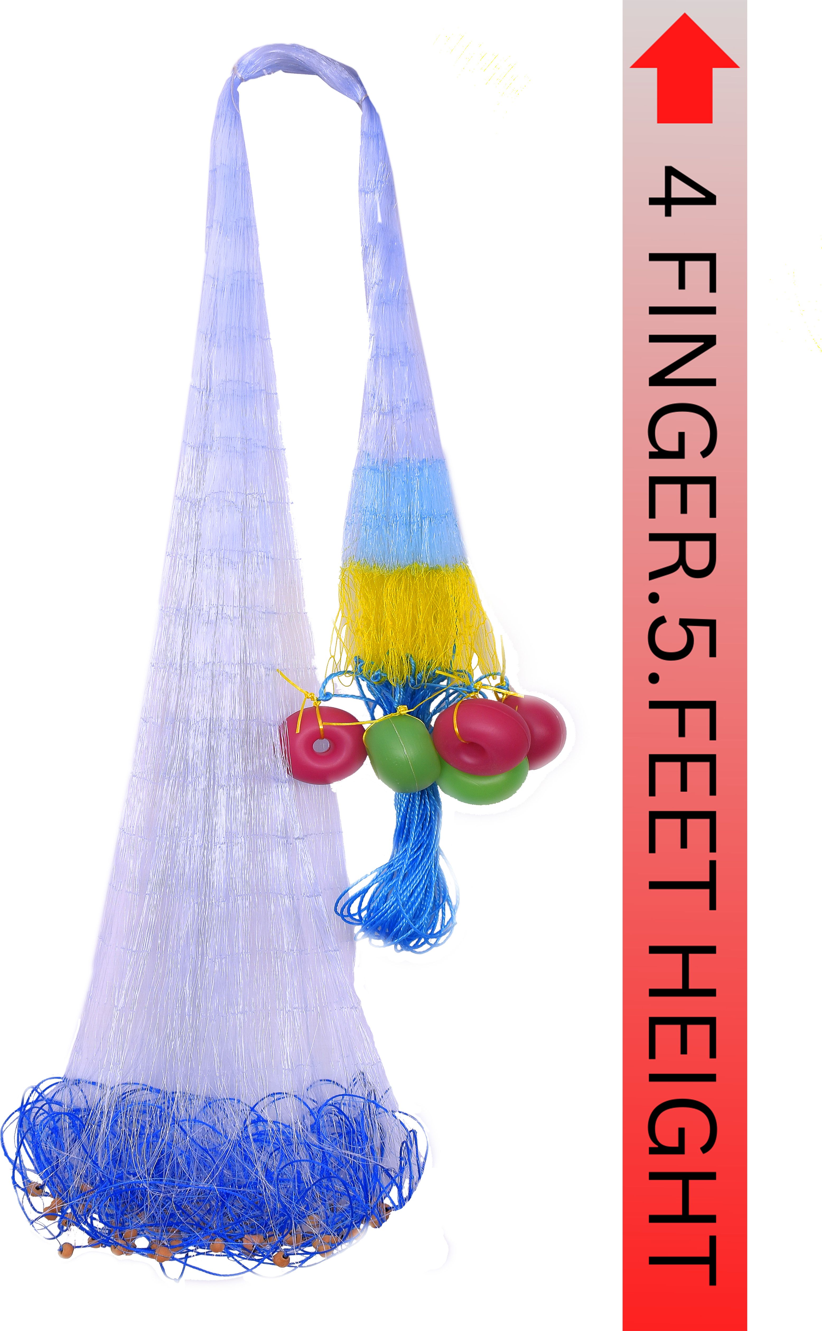 YASHNET GILLNET 4 FINGER 87MM 5 FEET HEIGHT Fishing Net (Multicolor) — photo 1
