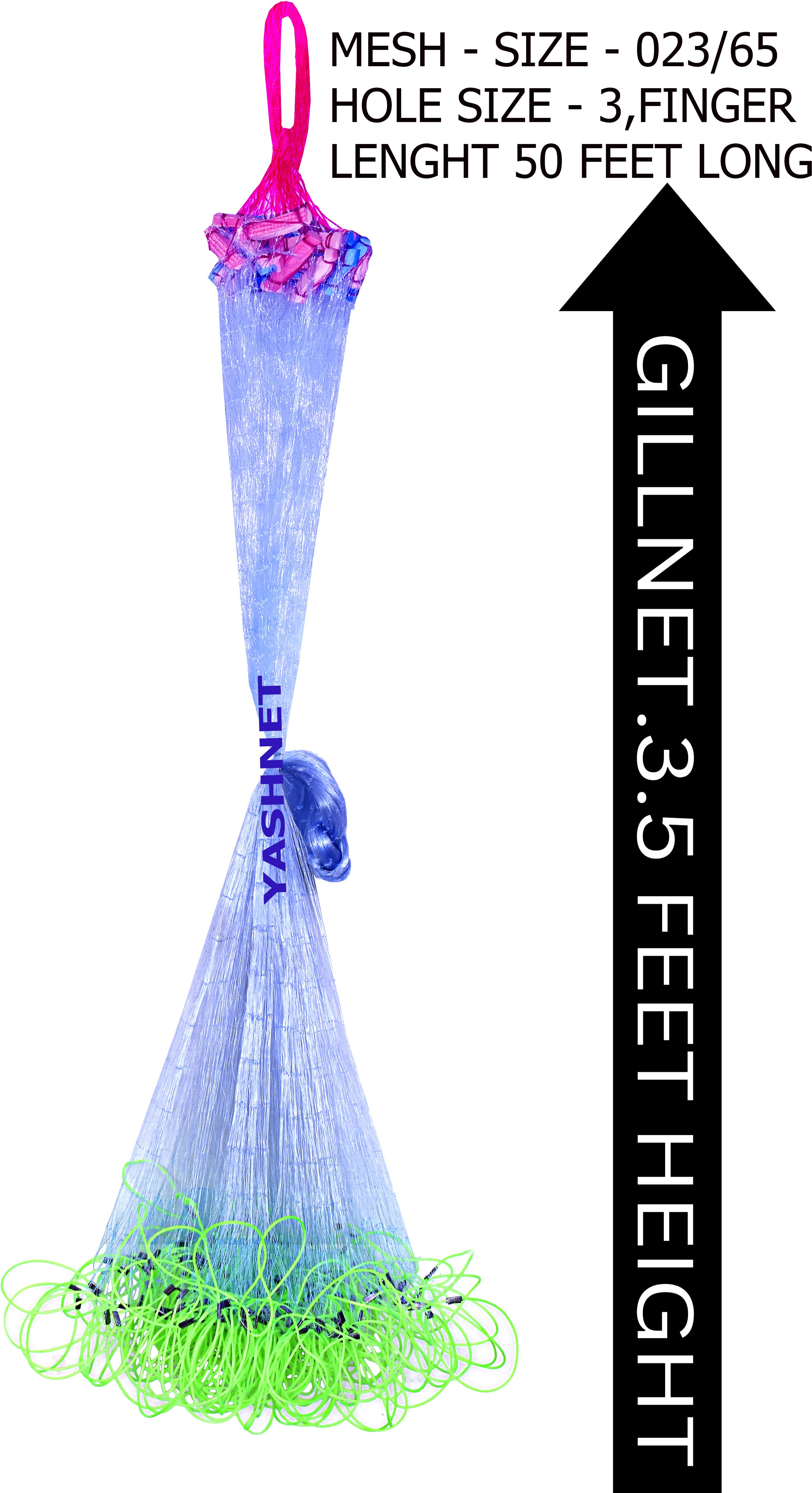 YASHNET GILLNET 3 FINGER 023/65MM FEET HEIGHT 50 FEET LONG LENGTH SHISHAJAAL Fishing Net (Multicolor) — photo 1