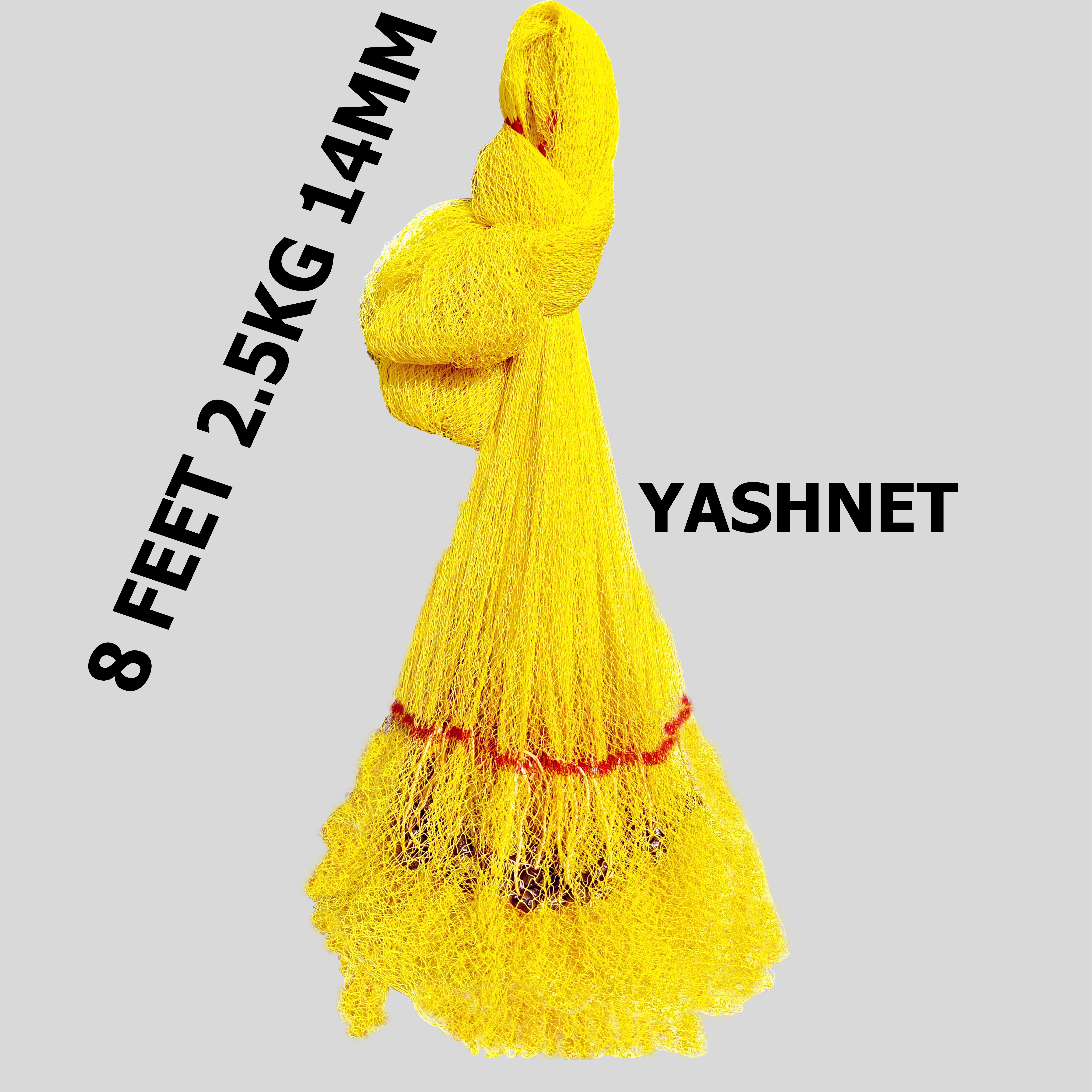 YASHNET CASTNET 8. FEET HEIGHT 2.5KG WEIGHT 16MM THREADS NYLON NO1 Fishing Net (Orange) — photo 1