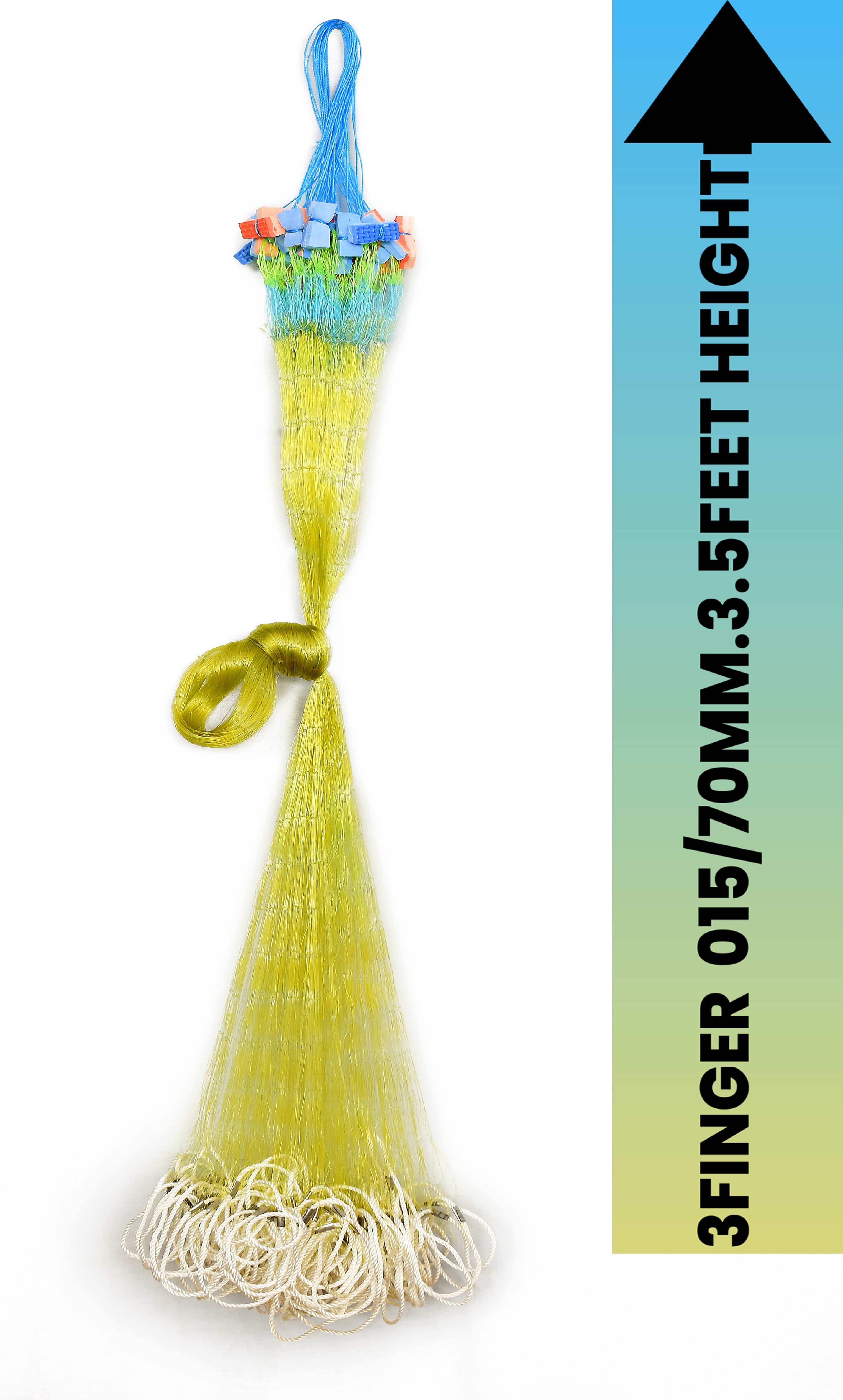 YASHNET GILLNET 3 FINGER 70MM 50 FEET LONG LENGTH SHISHAJAAL Fishing Net (Multicolor) — photo 1