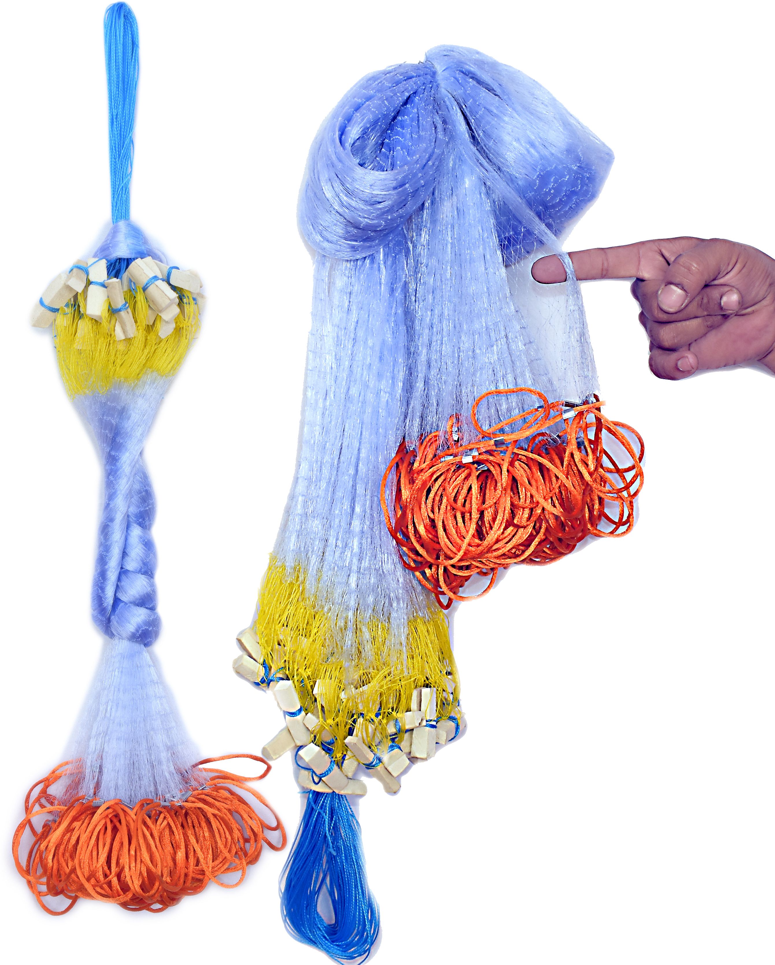 YASHNET 1 FINGER GILLNET 25MM MESH SIZE 50 FEET LENGTH GILLNET SHISHAJAAL Fishing Net (Multicolor) — photo 1