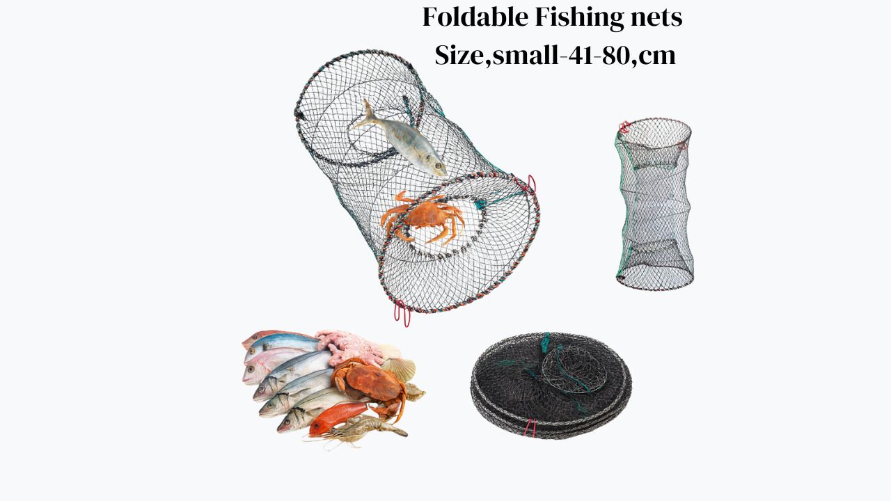 YASHNET Drum Net Foldable Fishing Net Size Small 40–80cm 25mm Mesh 3.5mm Iron Wire Fishing Net (Black) — photo 1