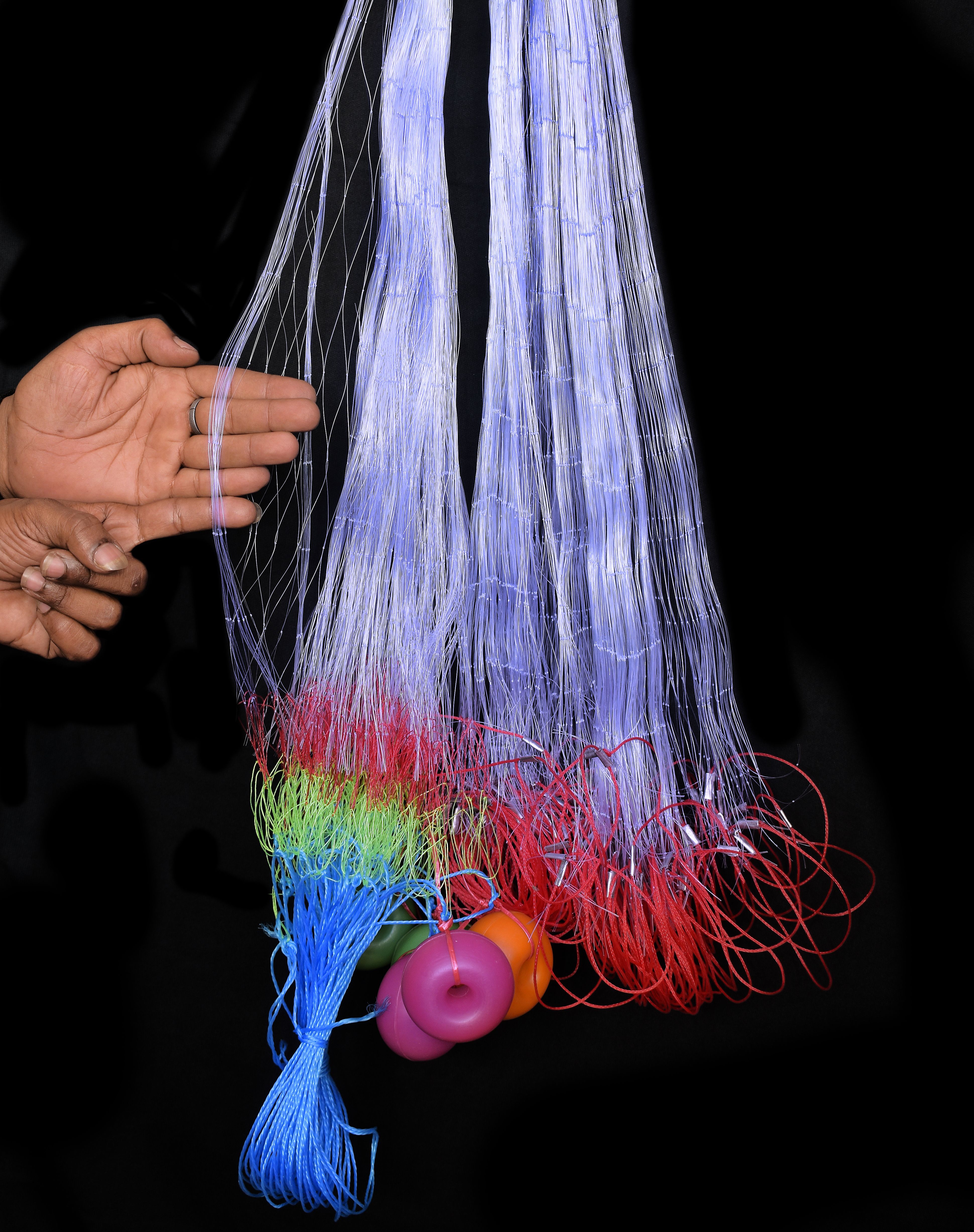 YASHNET GILLNET 5 FINGER GILLNET 23/100 HEIGHT 5.5 FT 50FEET LENGTH Fishing Net (Multicolor) — photo 1