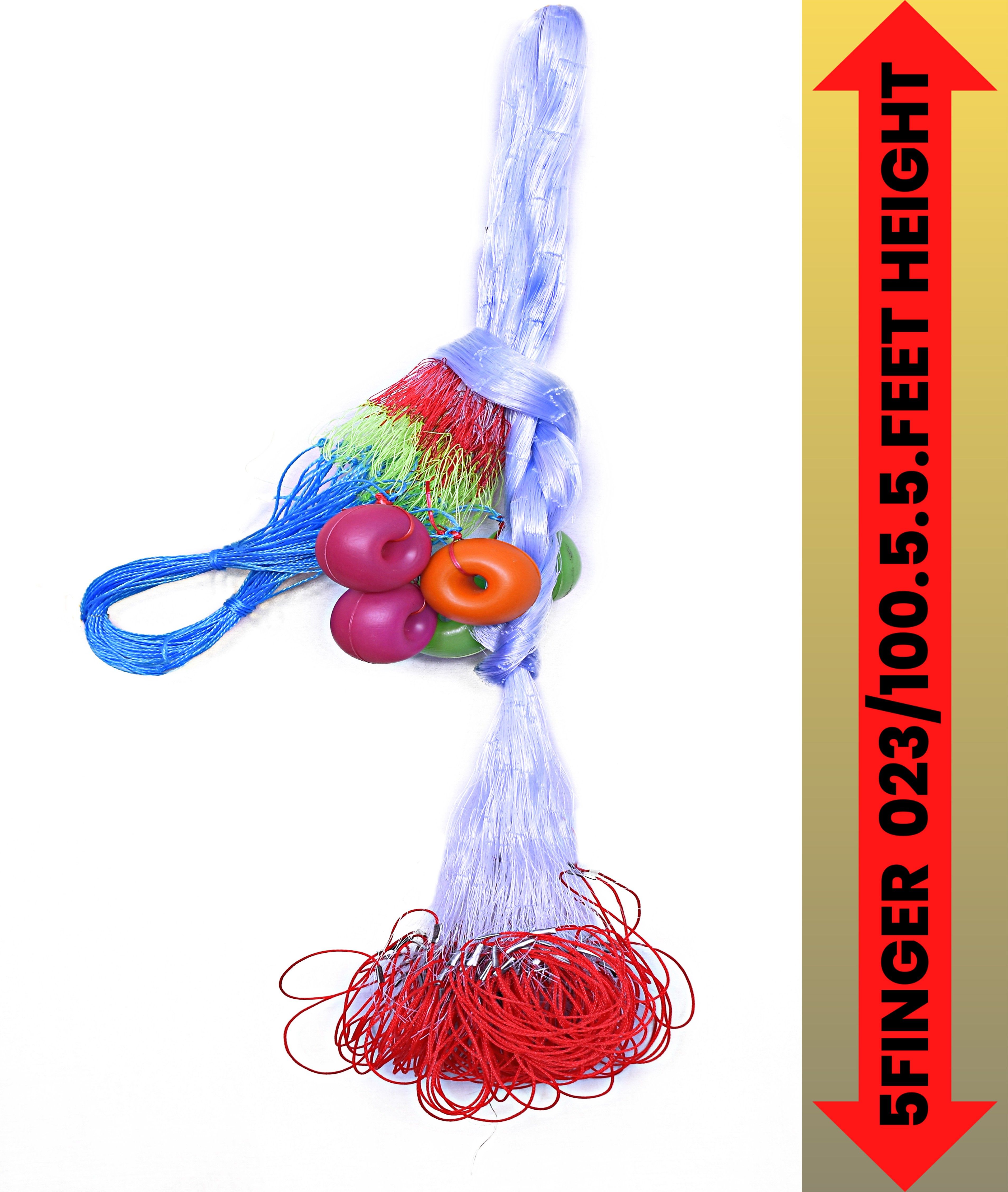 YASHNET GILLNET 5 FINGER GILLNET 100 50FEET LENGTH SHISHAJAAL Fishing Net (Multicolor) — photo 1