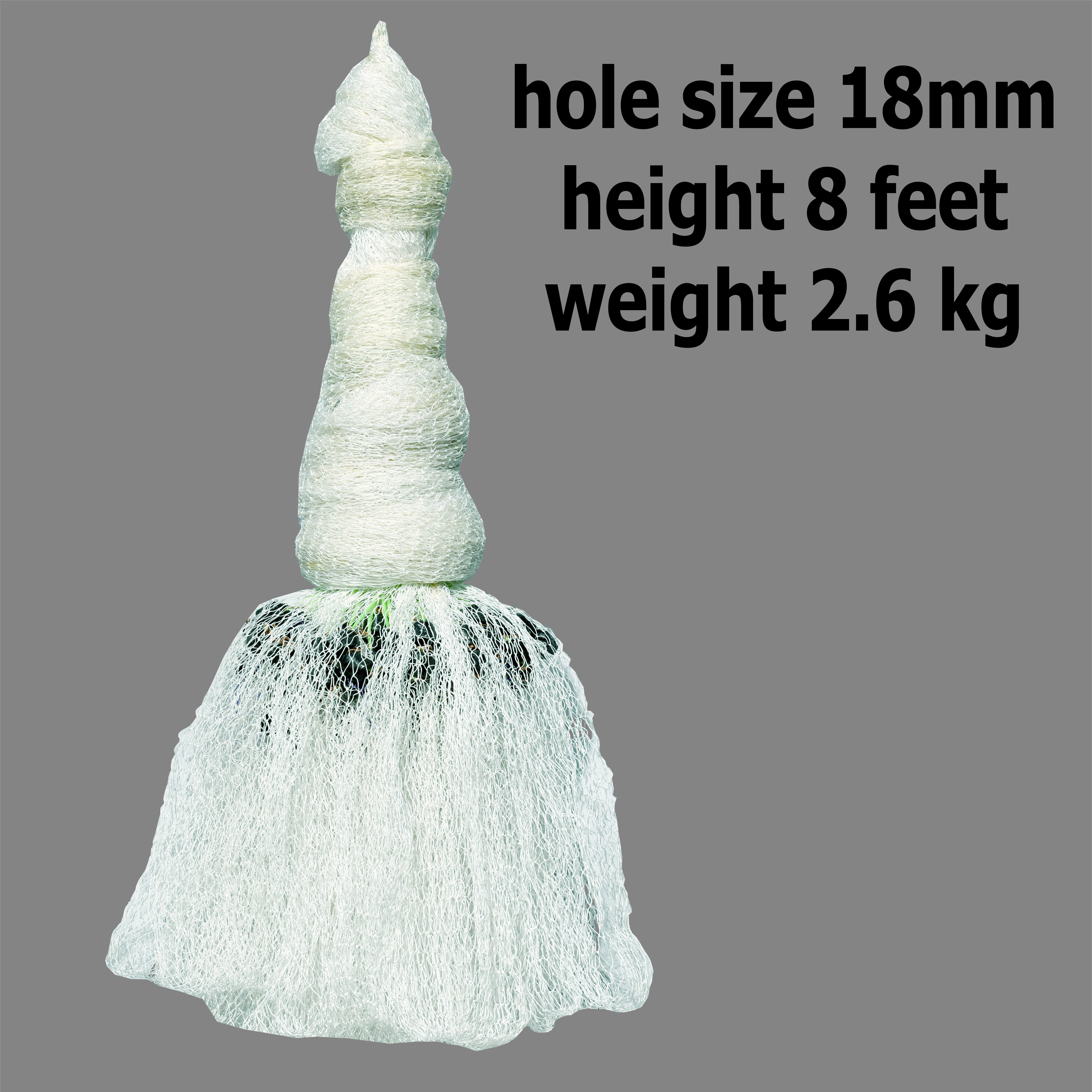 YASHNET CASTNET 8 FEET HEIGHT 2.5KG WT HOLE 18MM HAND THROWN CAST BAIT MESH NET FOR Fishing Net (White) — photo 1