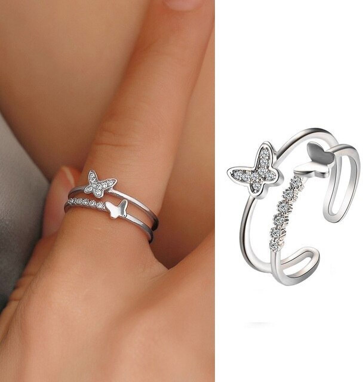 Fashion Frill Silver Women Girls Ring Artificial Jewellery Fancy