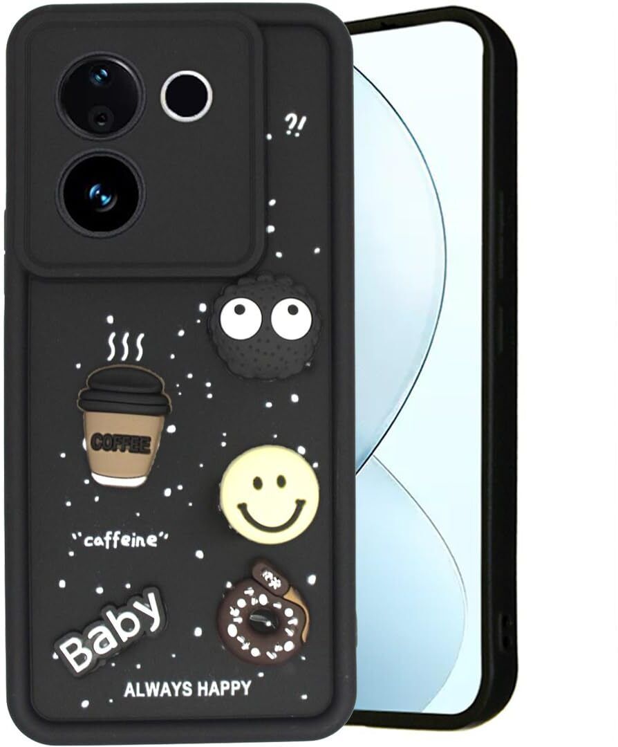 Micvir Back Cover for iQOO Z9s Pro 5G (Black, Silicon, Pack of: 1)