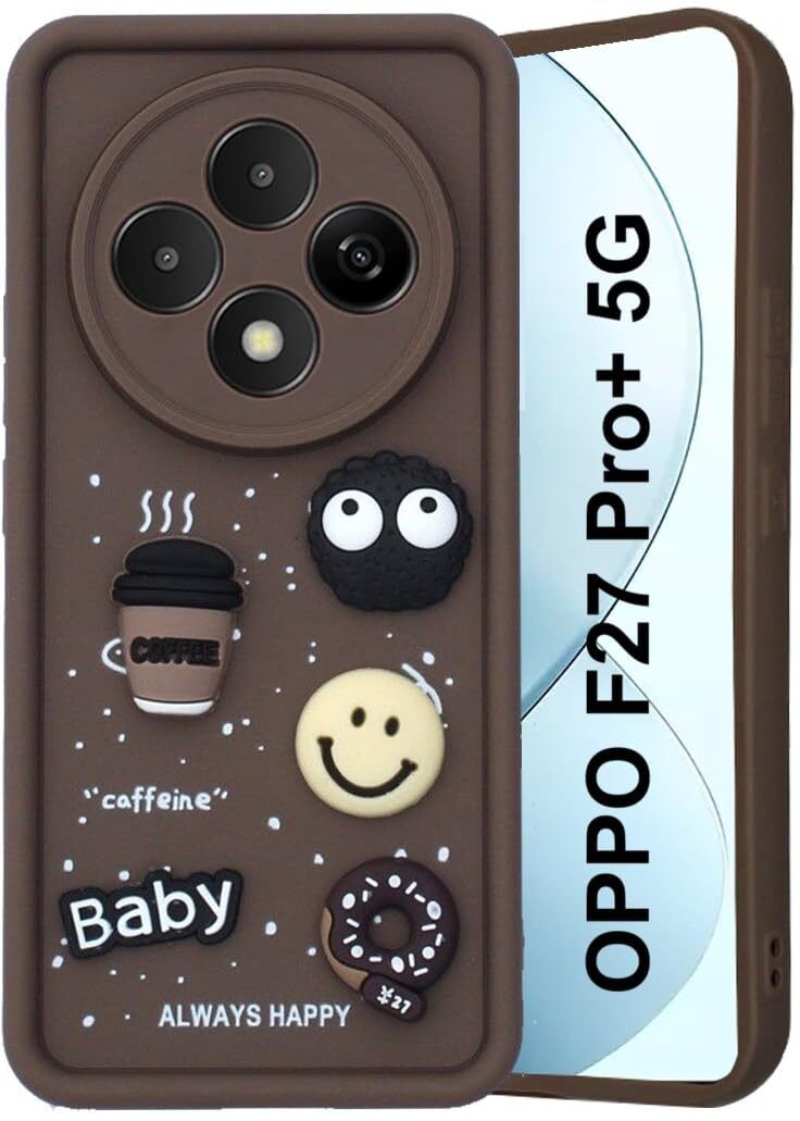 Micvir Back Cover for OPPO F27 Pro Plus 5G (Brown, Silicon, Pack of: 1)