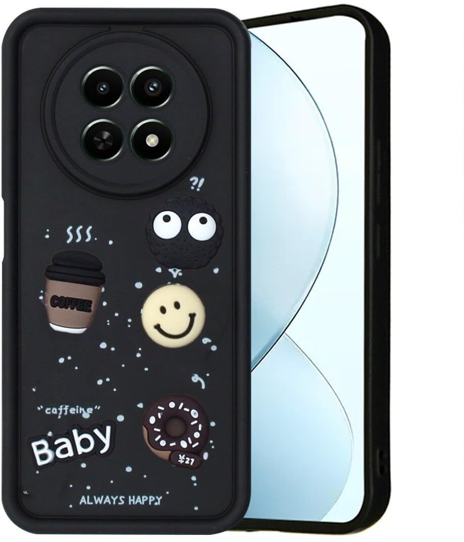 Micvir Back Cover for Realme 13 Plus 5G (Black, Silicon, Pack of: 1)