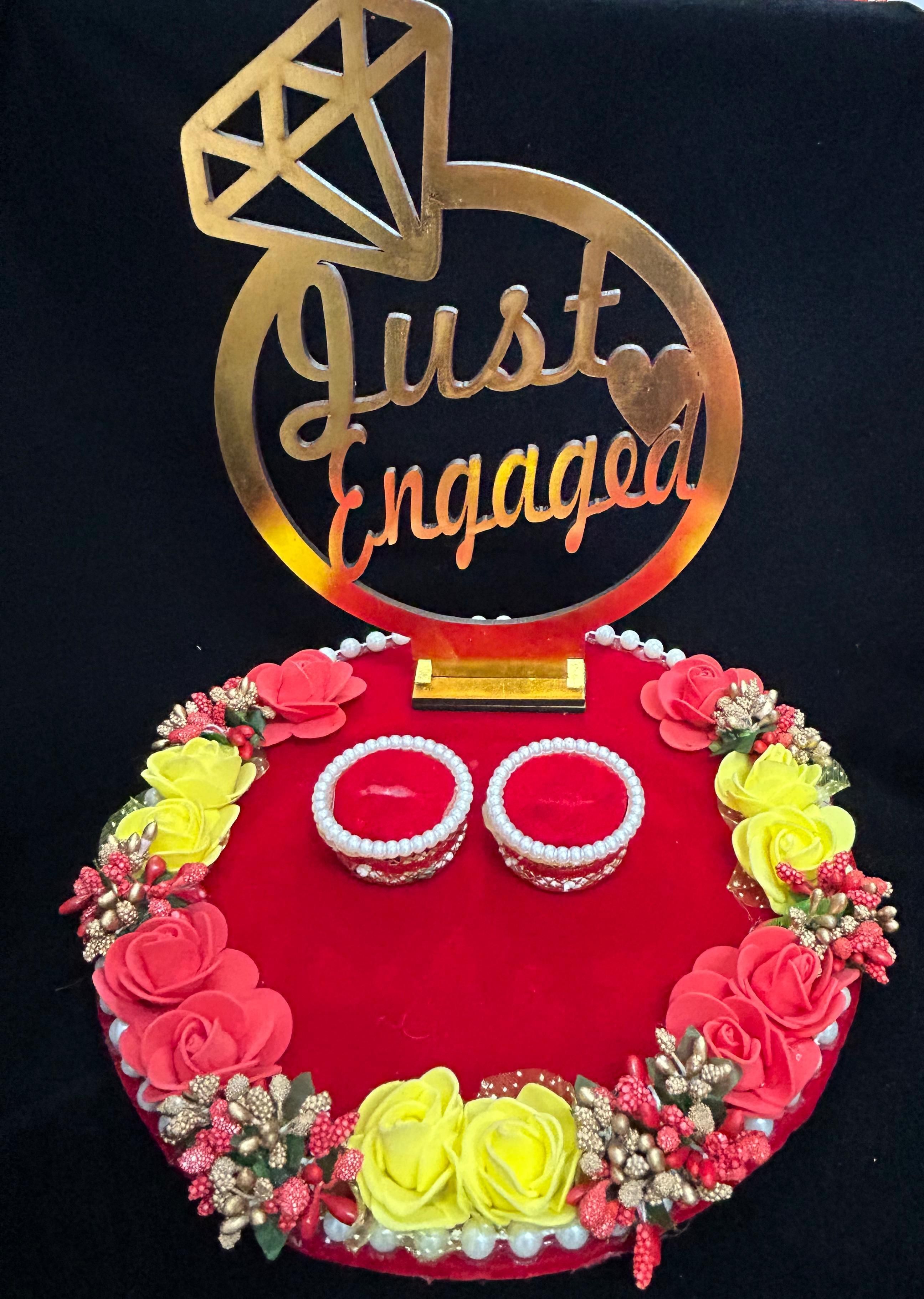 Engagement Ring platter with beautiful Floral work