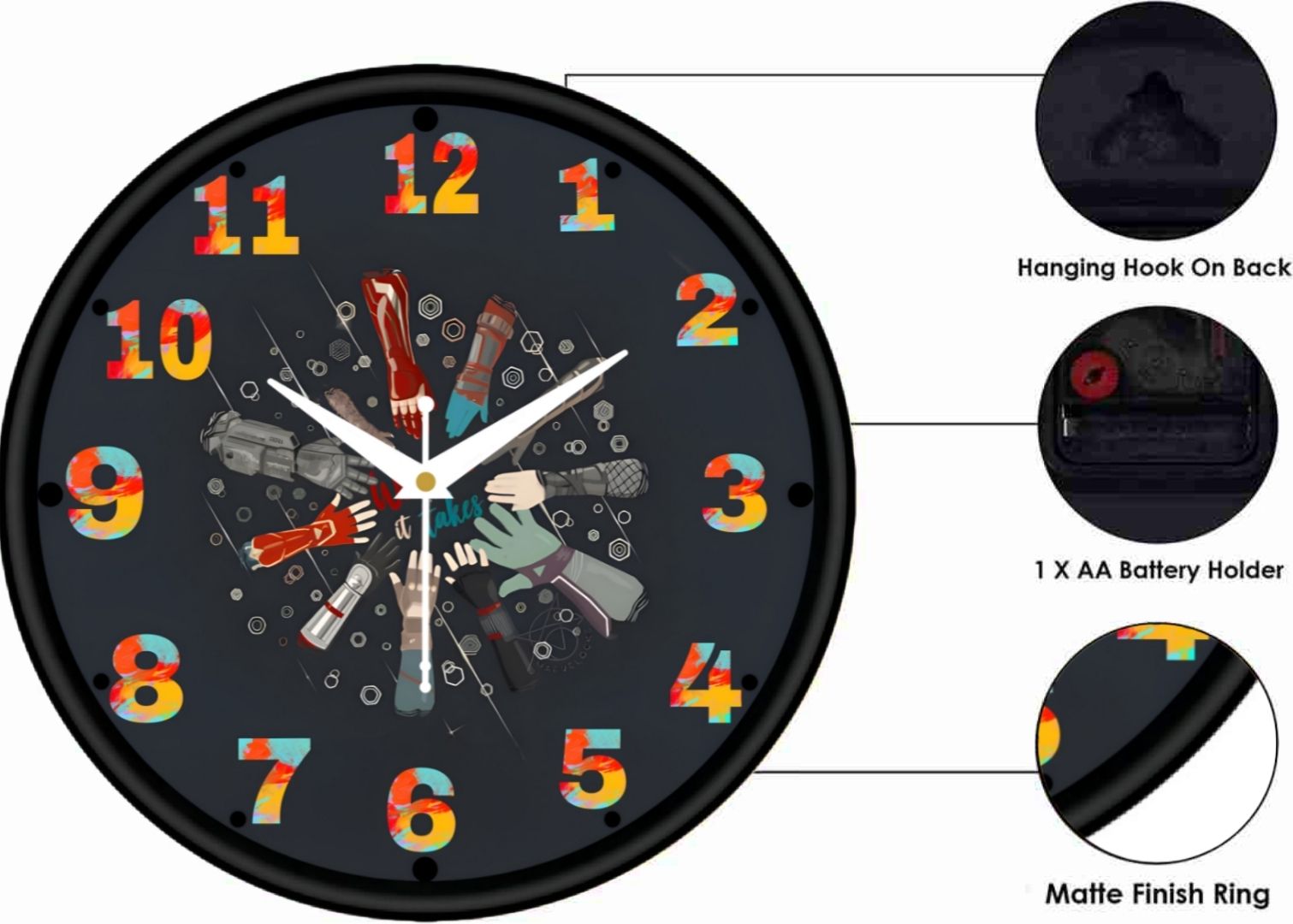Attractive Marvel wall clock morden  design