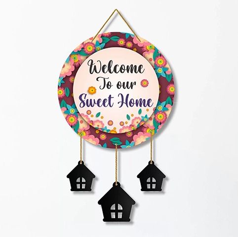 Welcome Home Wall Hanging Wooden Art Decoration item for Living Room, Bedroom