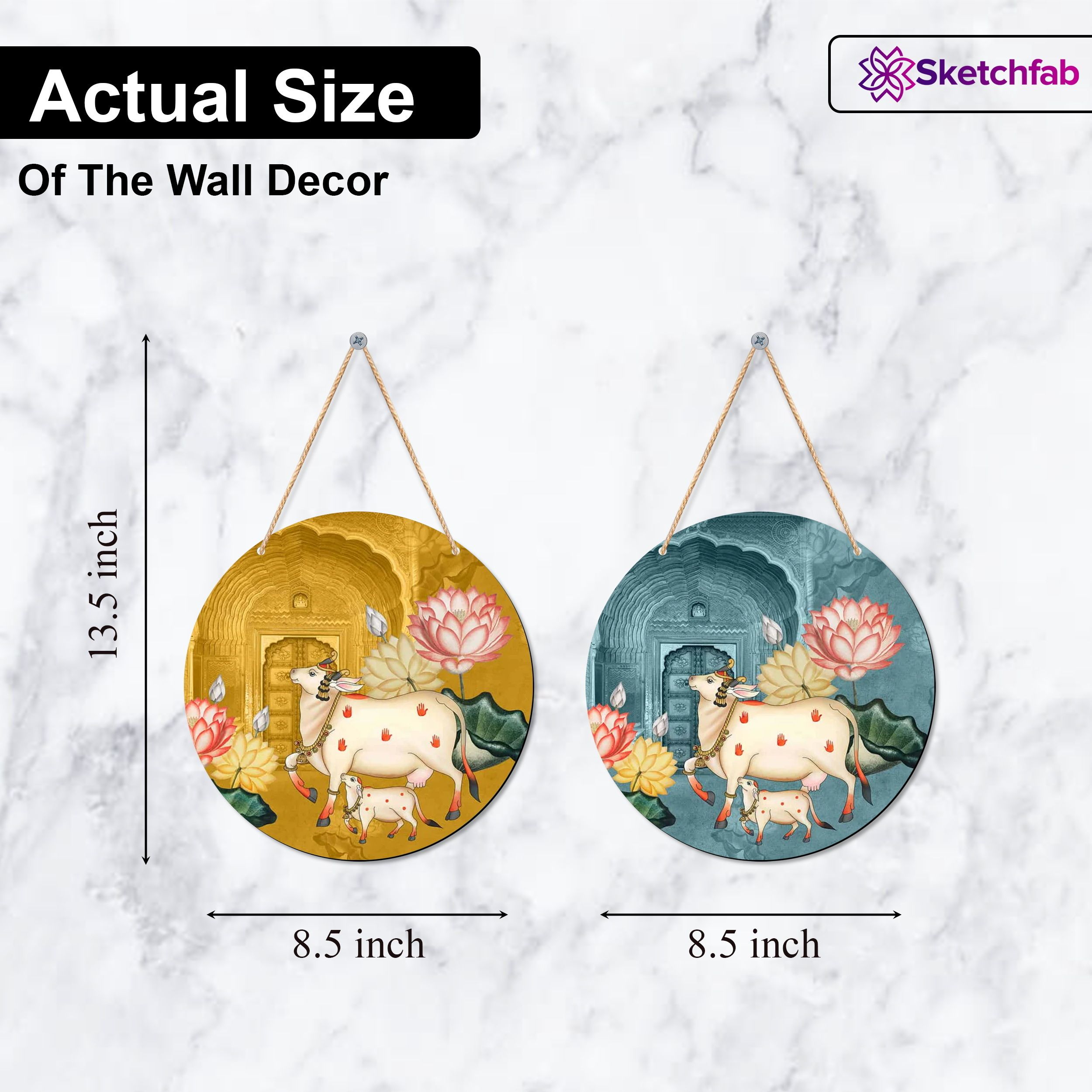 Art Designer | Wooden Wall Hanging | Decoration Item (Pichwai Round)