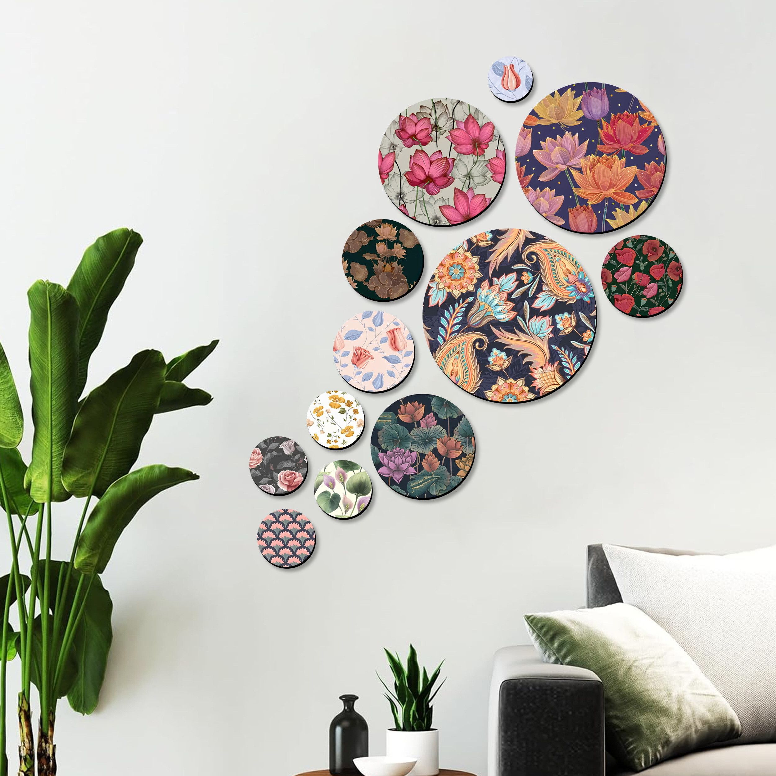 12 Pcs Modern ARTS Wooden Wall Hanging Wooden Art Decoration item Living Room