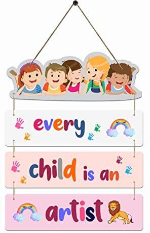 Every Child Artist Wall Hanging Wooden Art Decoration item for Living Room
