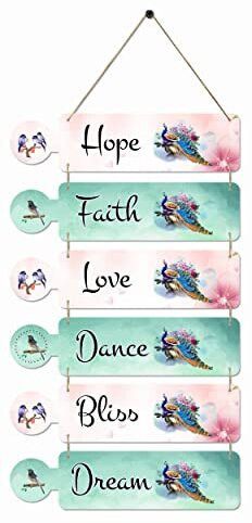 Hope Faith Wall Hanging Wooden Art Decoration item for Living Room, Bedroom
