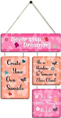 Never Stop Dreaming Wall Hanging Wooden Art Decoration item for Living Room