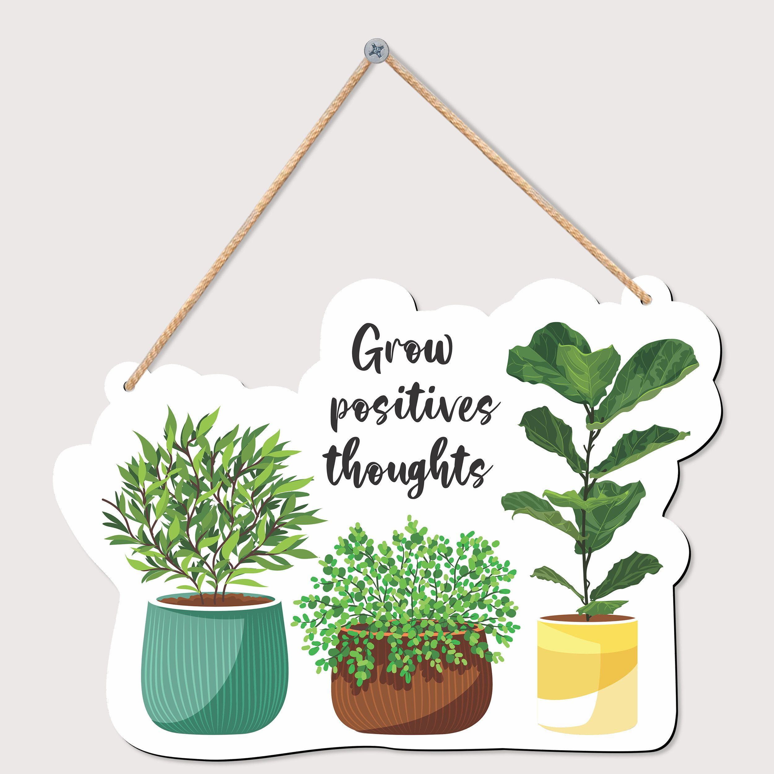 Grow Positive Wall Hanging Wooden Art Decoration item for Living Room, Bedroom