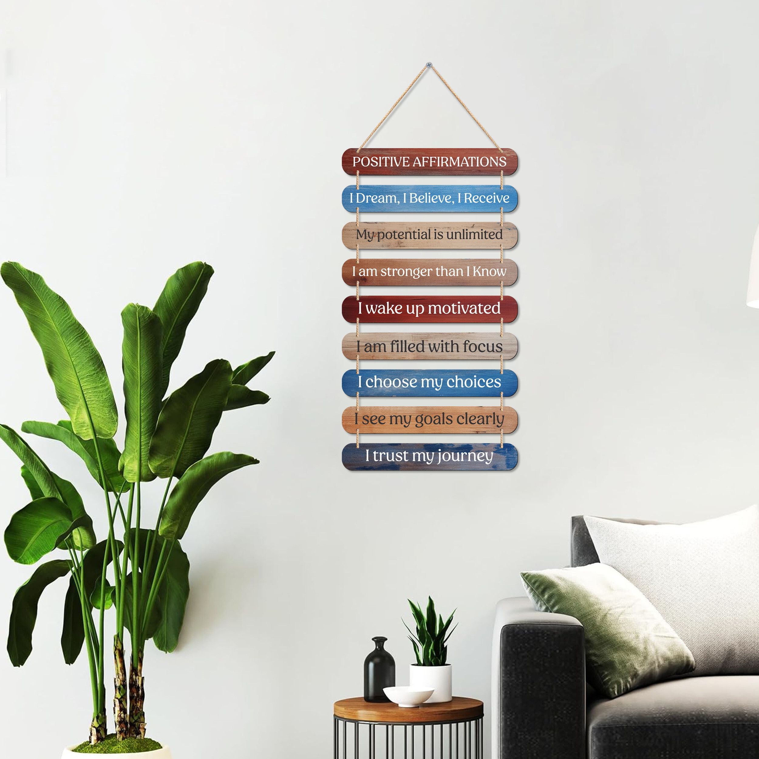 Art Designer Wooden Wall Hanging | Decoration Items Home (Positive Affirmations)