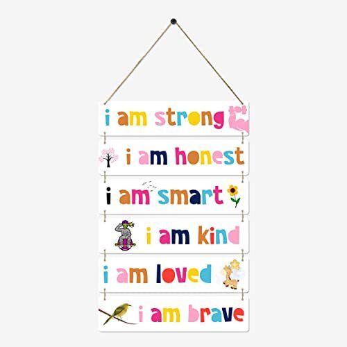 I am Strong Wall Hanging Wooden Art Decoration item for Living Room, Bedroom