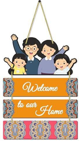 Welcome Home Wall Hanging Wooden Art Decoration item for Living Room, Home Décor