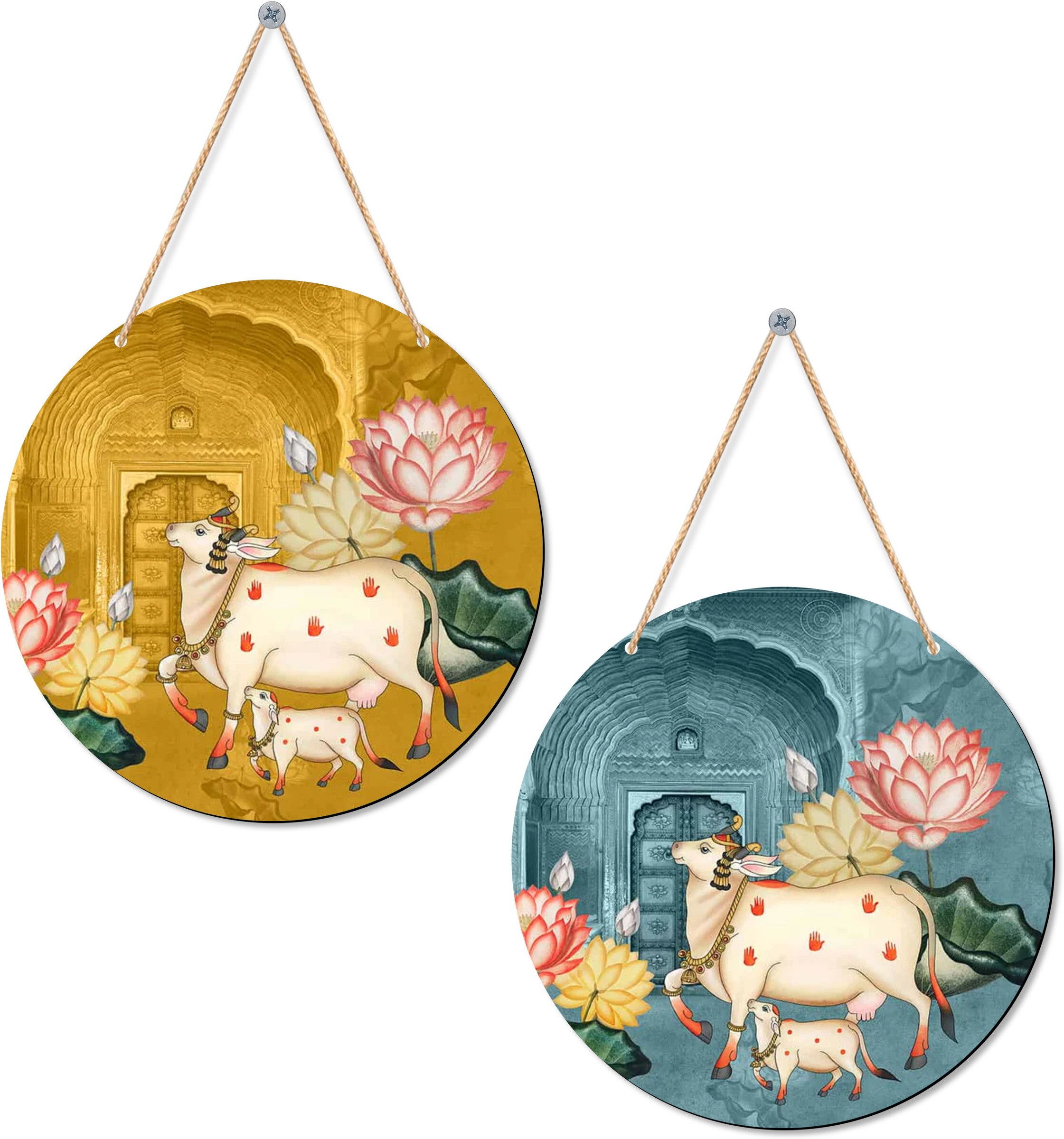 Art Designer | Wooden Wall Hanging | Decoration Item (Pichwai Round)