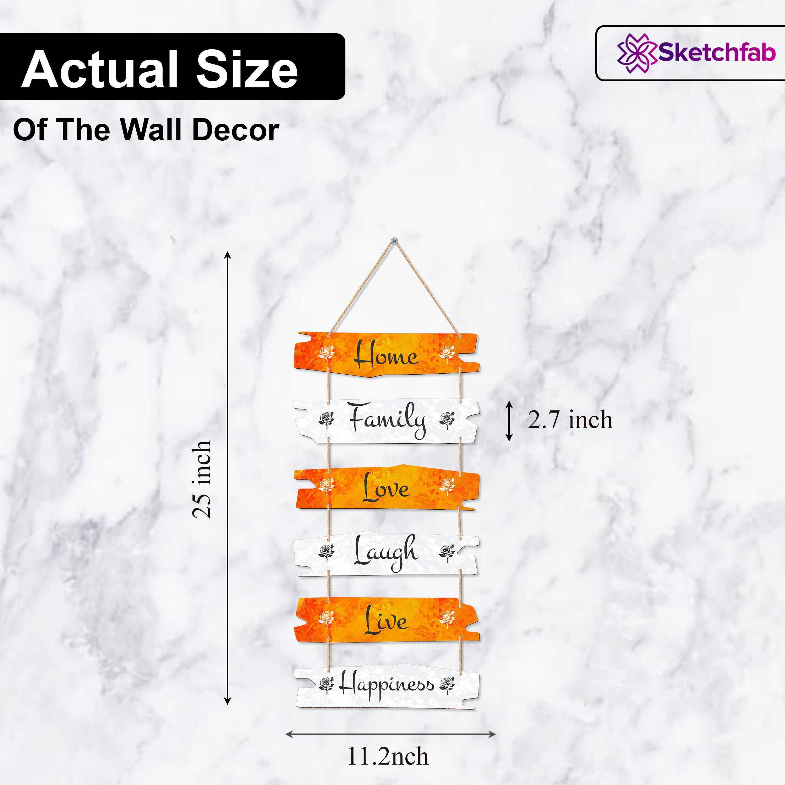 Wooden Wall Hanger For Home | Office Living Room Gift (Home Positive Quote)