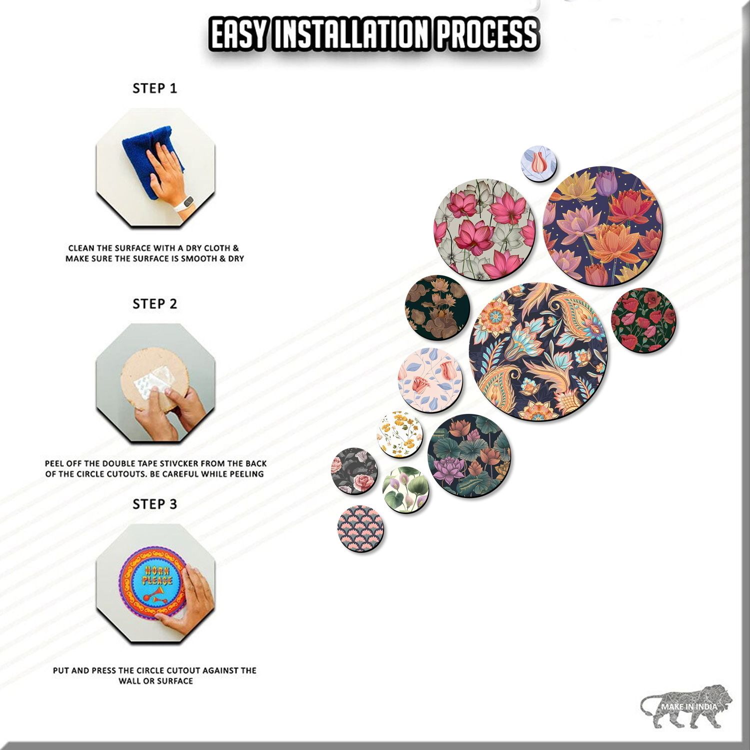 12 Pcs Modern ARTS Wooden Wall Hanging Wooden Art Decoration item Living Room