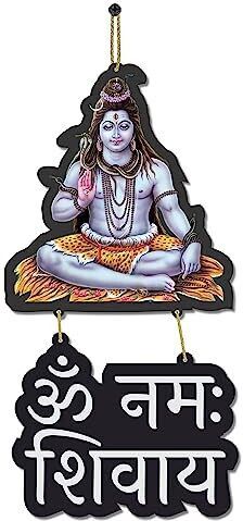 Om Namh Sivay Wall Hanging Wooden Art Decoration item for Living Room, Bedroom