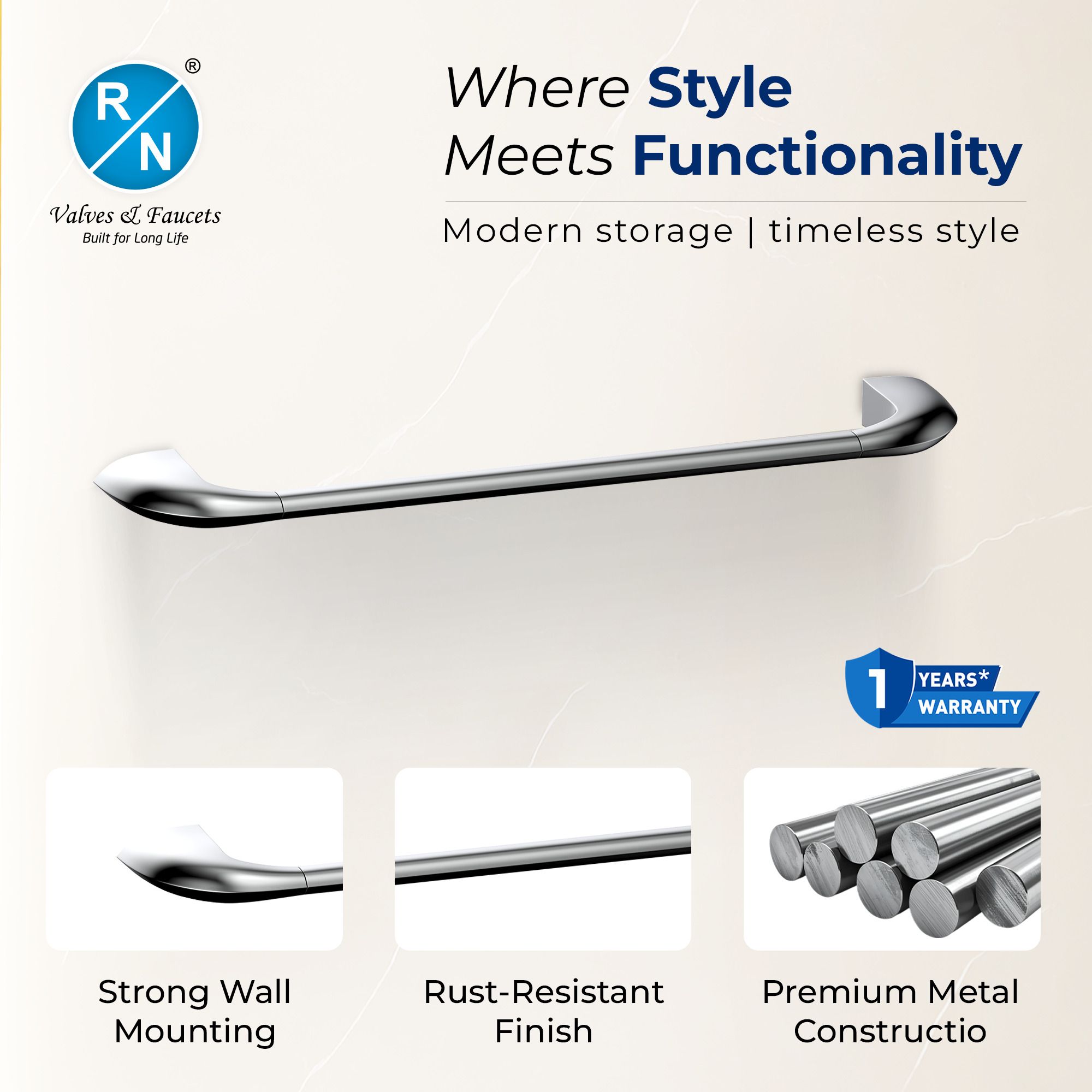 RN Single Pole Towel Shelf