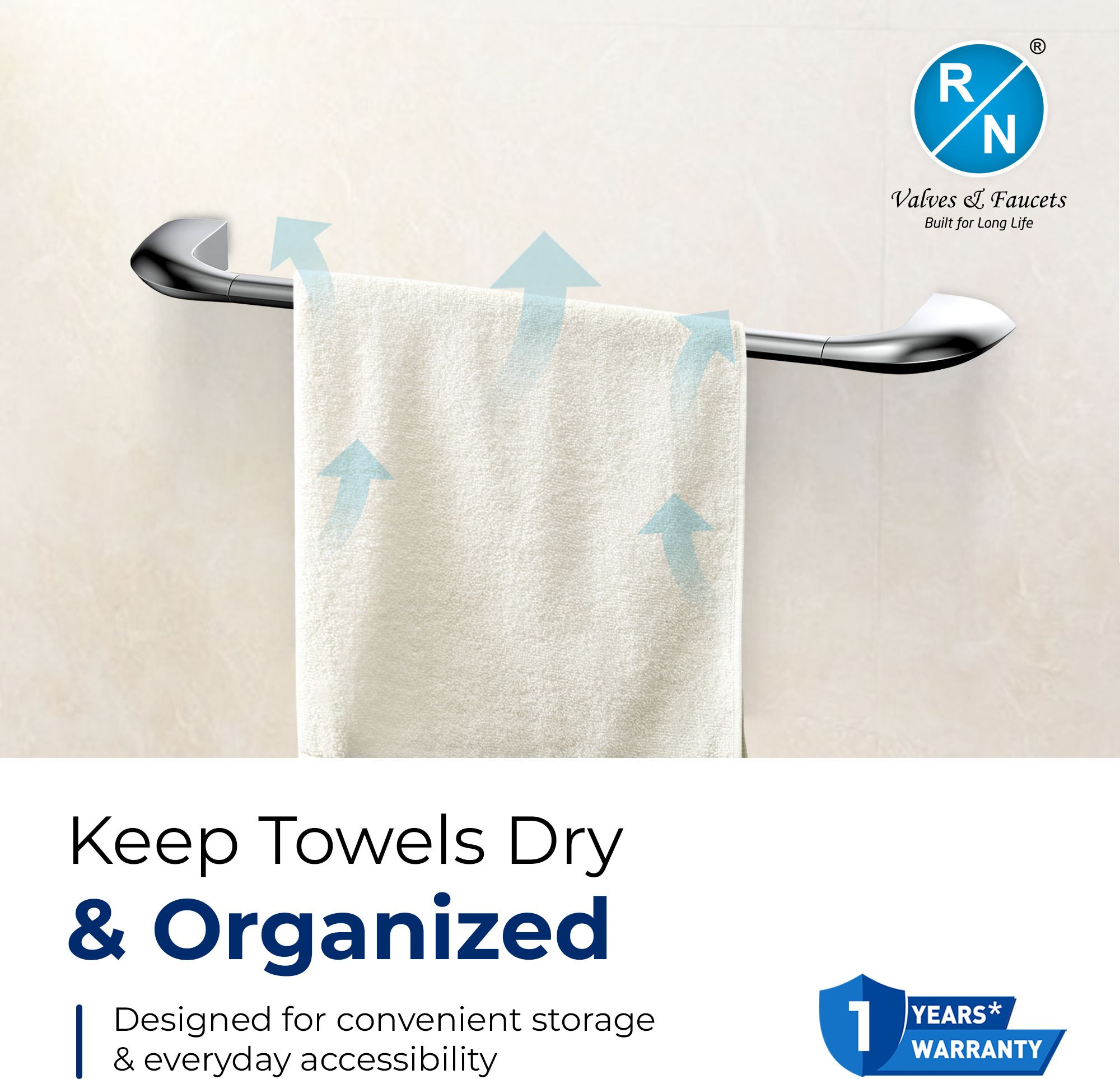 RN Single Pole Towel Shelf