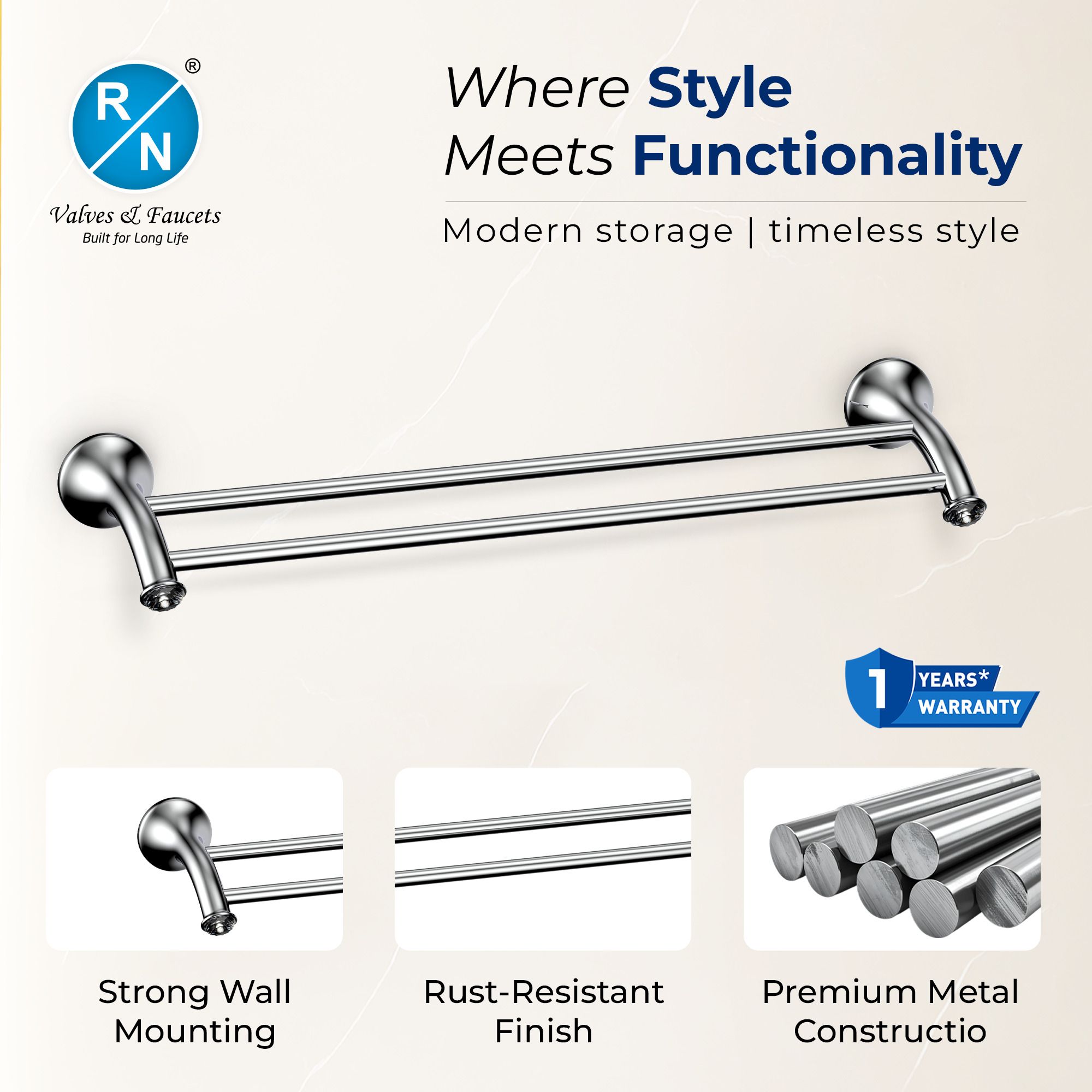 RN Double Pole Towel Shelf