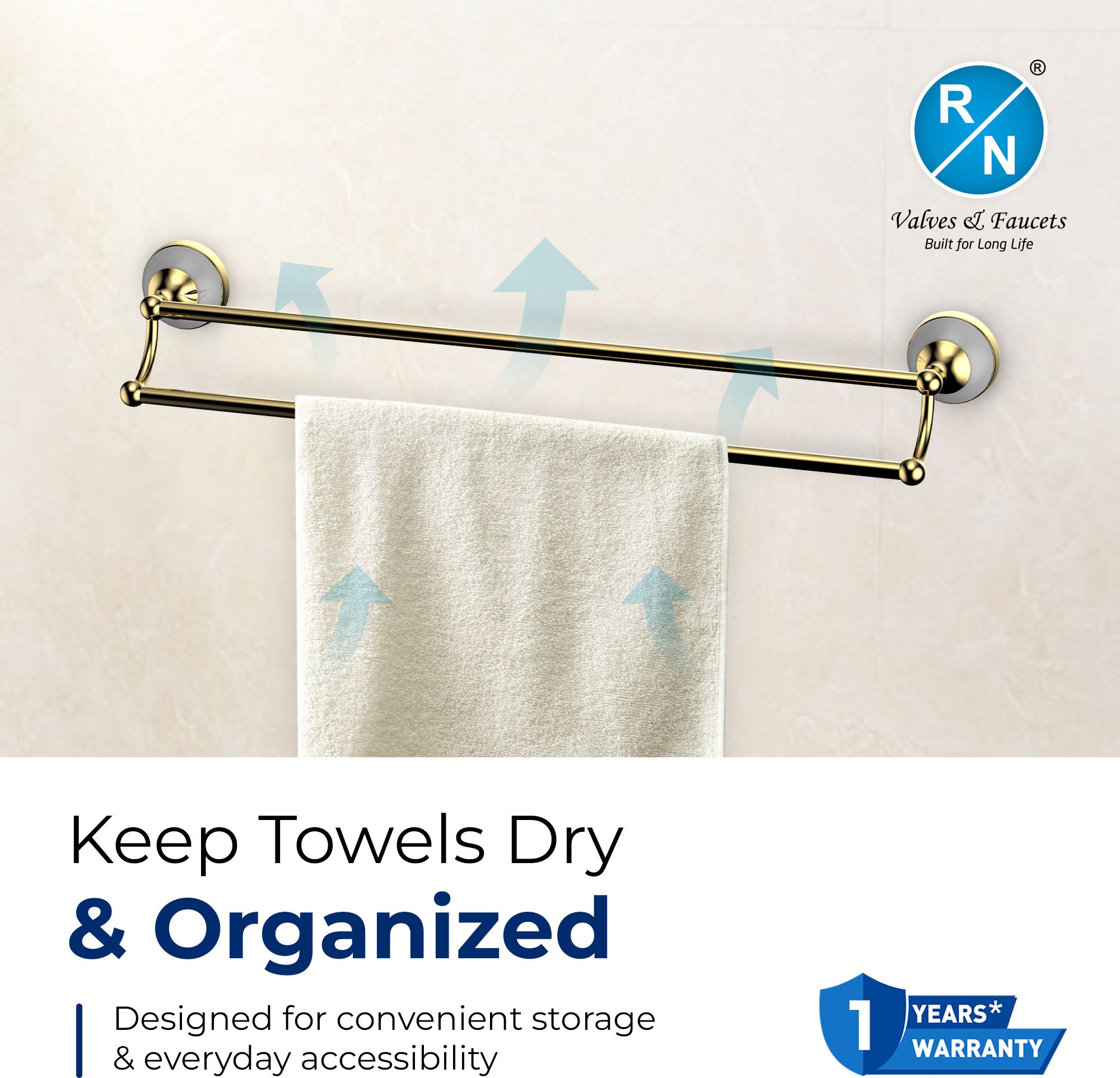 RN Double Pole Towel Shelf