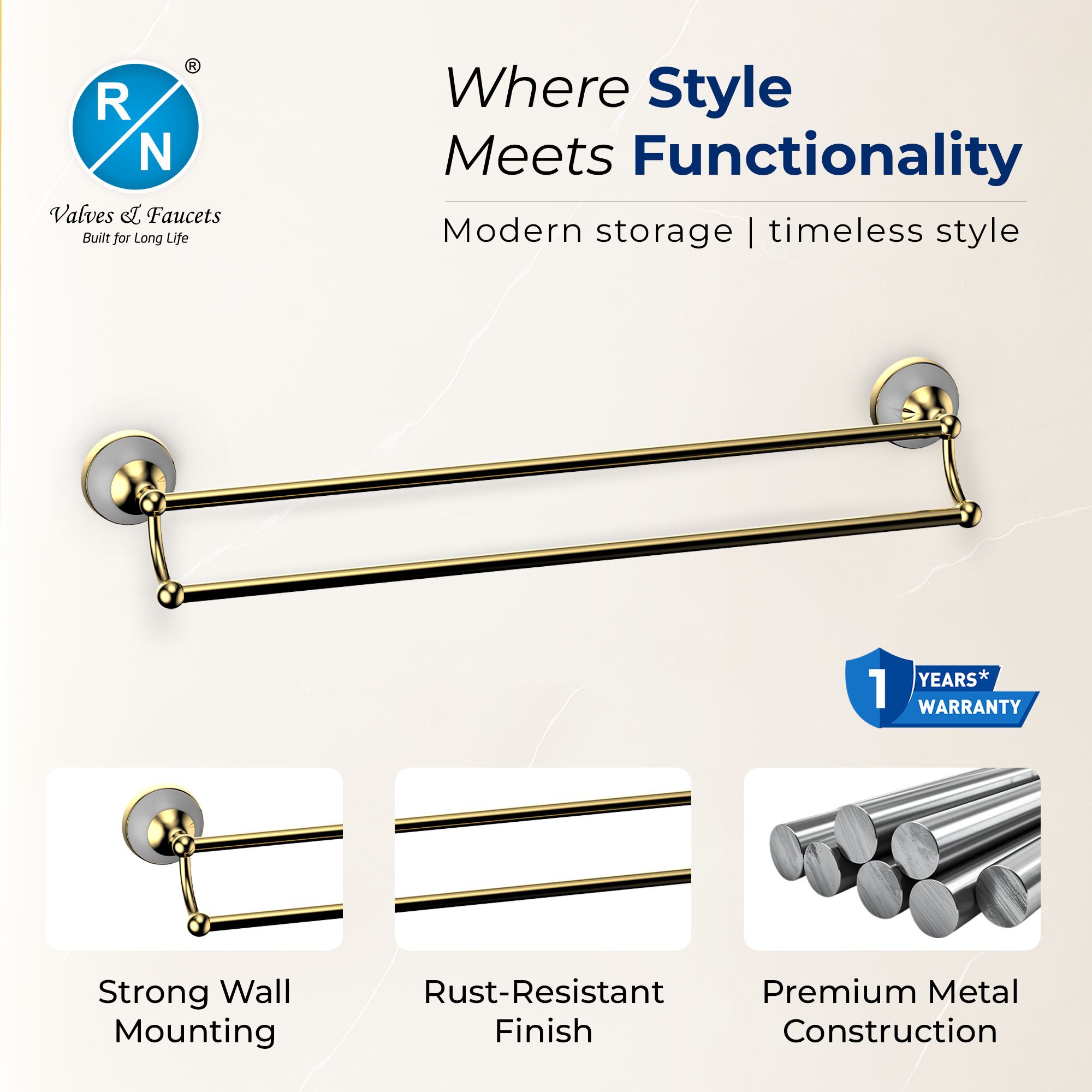 RN Double Pole Towel Shelf