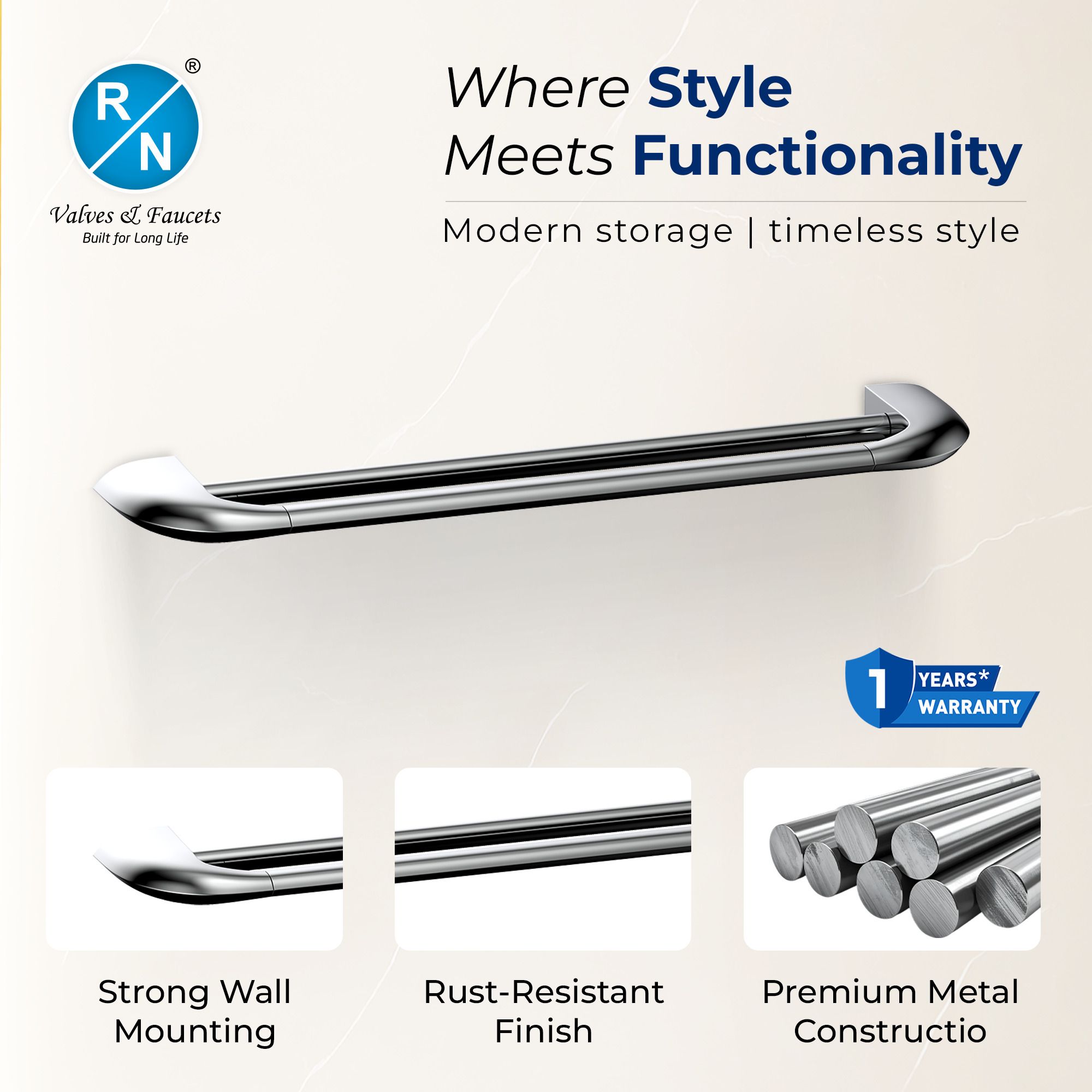 RN Double Pole Towel Shelf