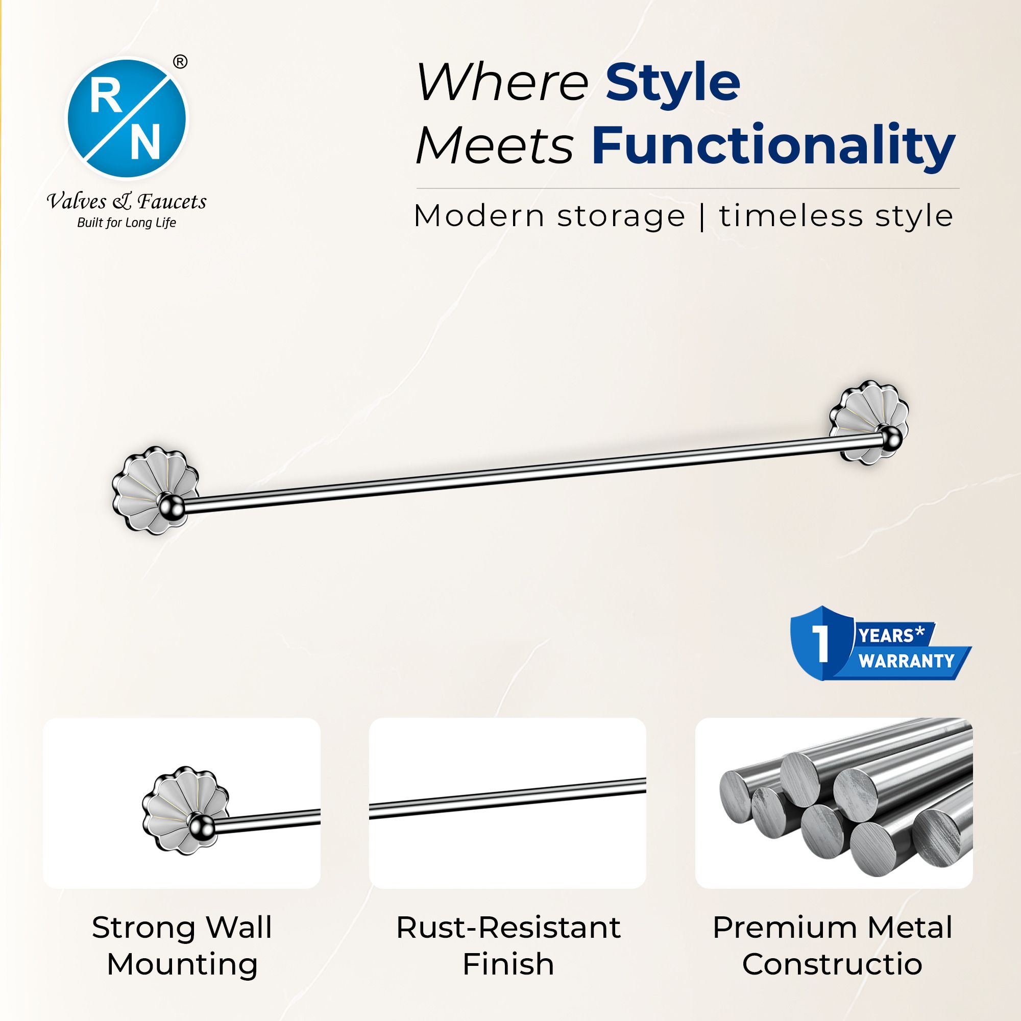 RN Single Pole Towel Shelf