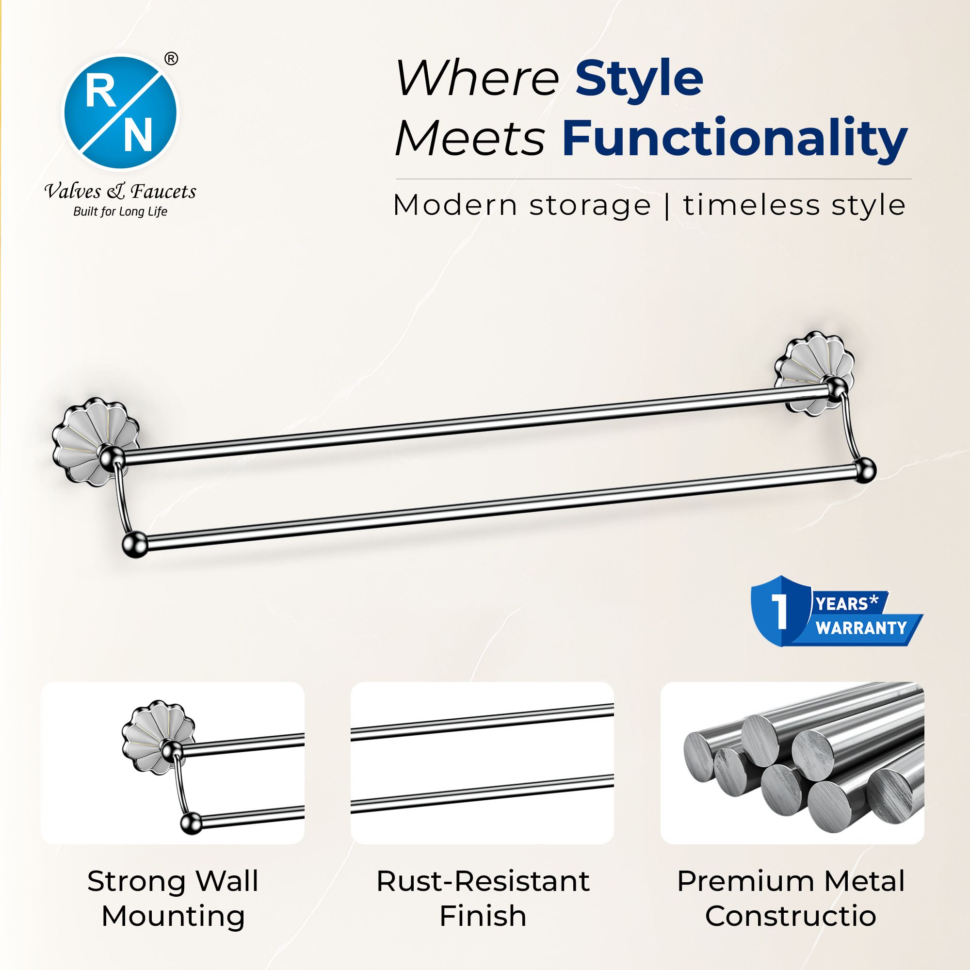 RN Double Pole Towel Shelf