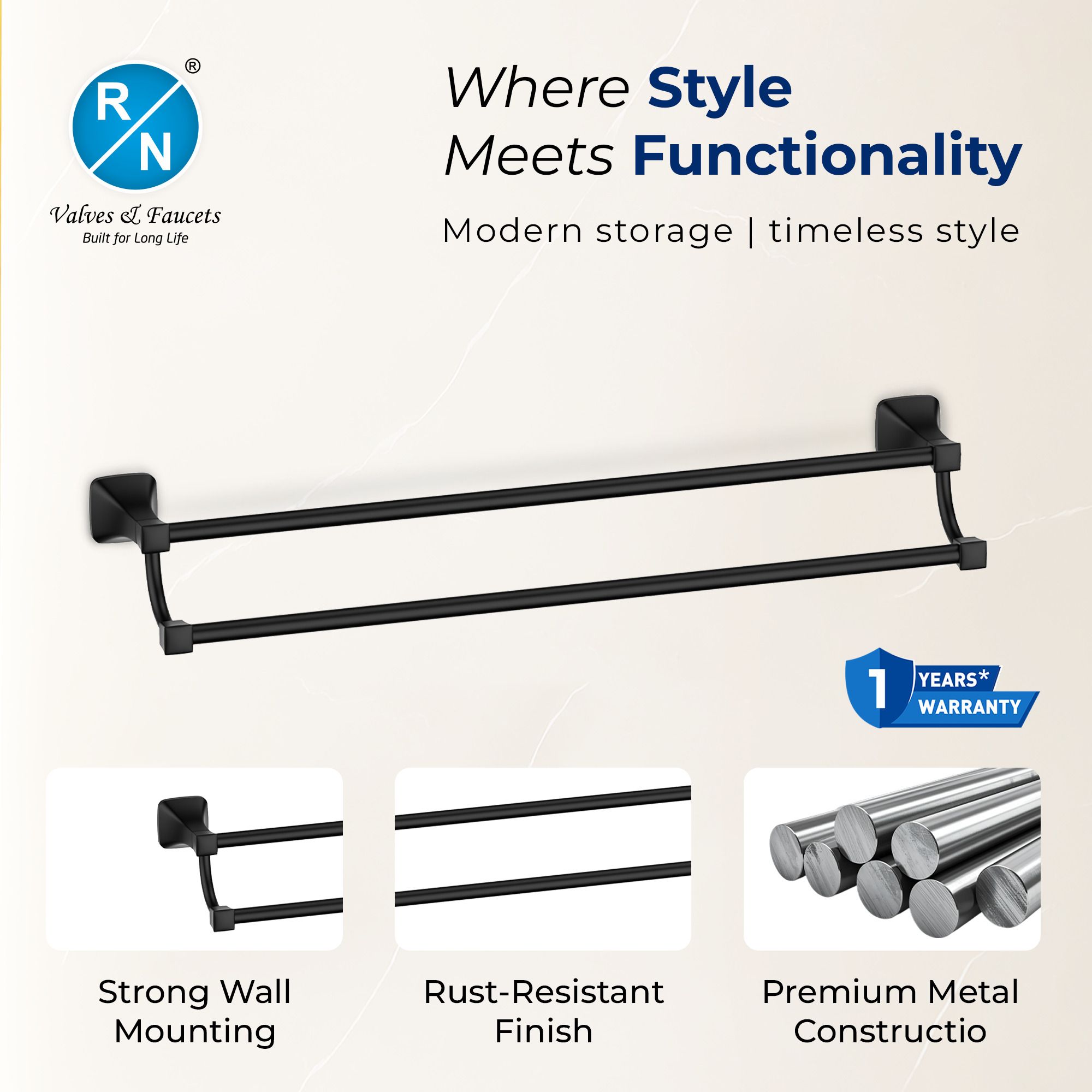 RN Double Pole Towel Shelf