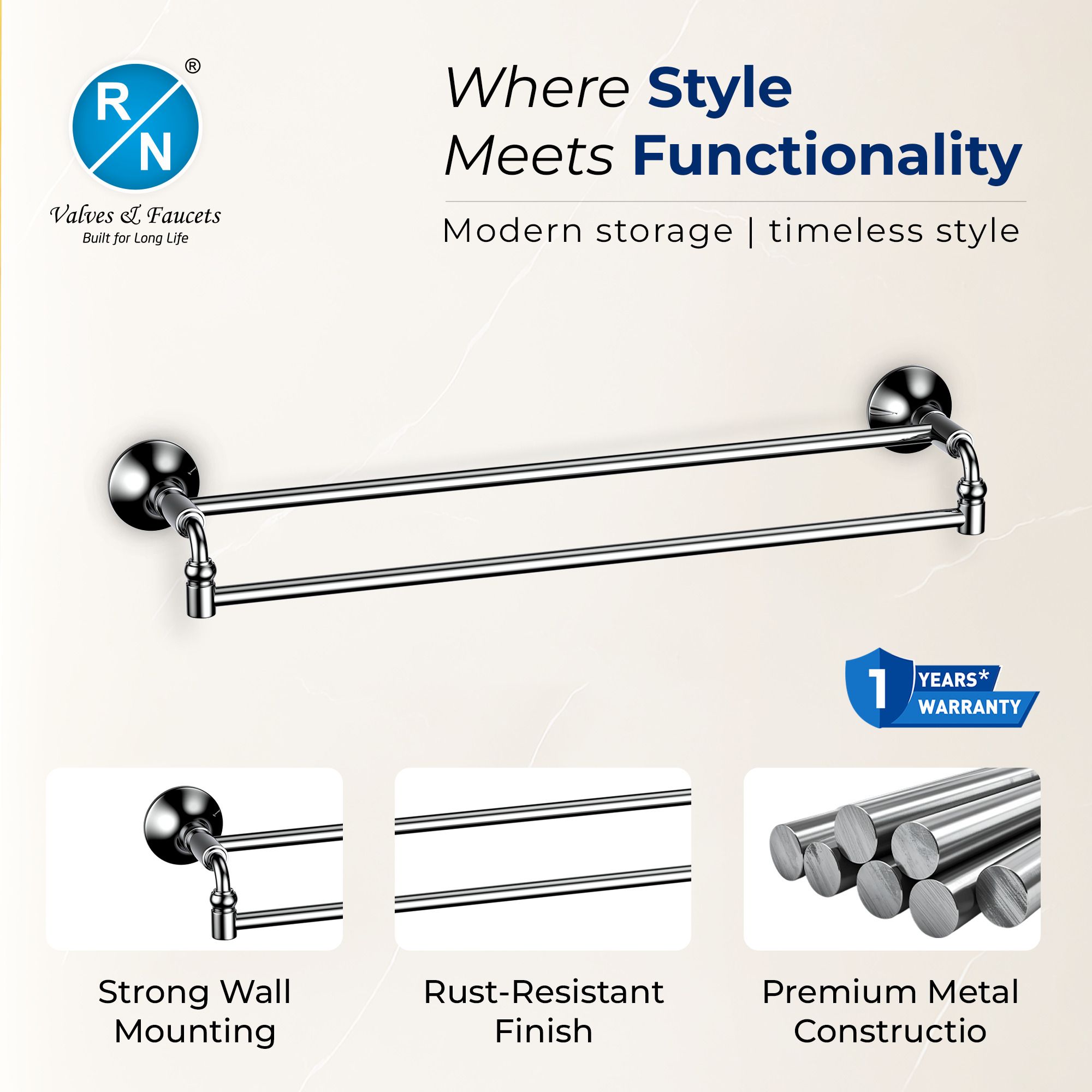 RN Double Pole Towel Shelf