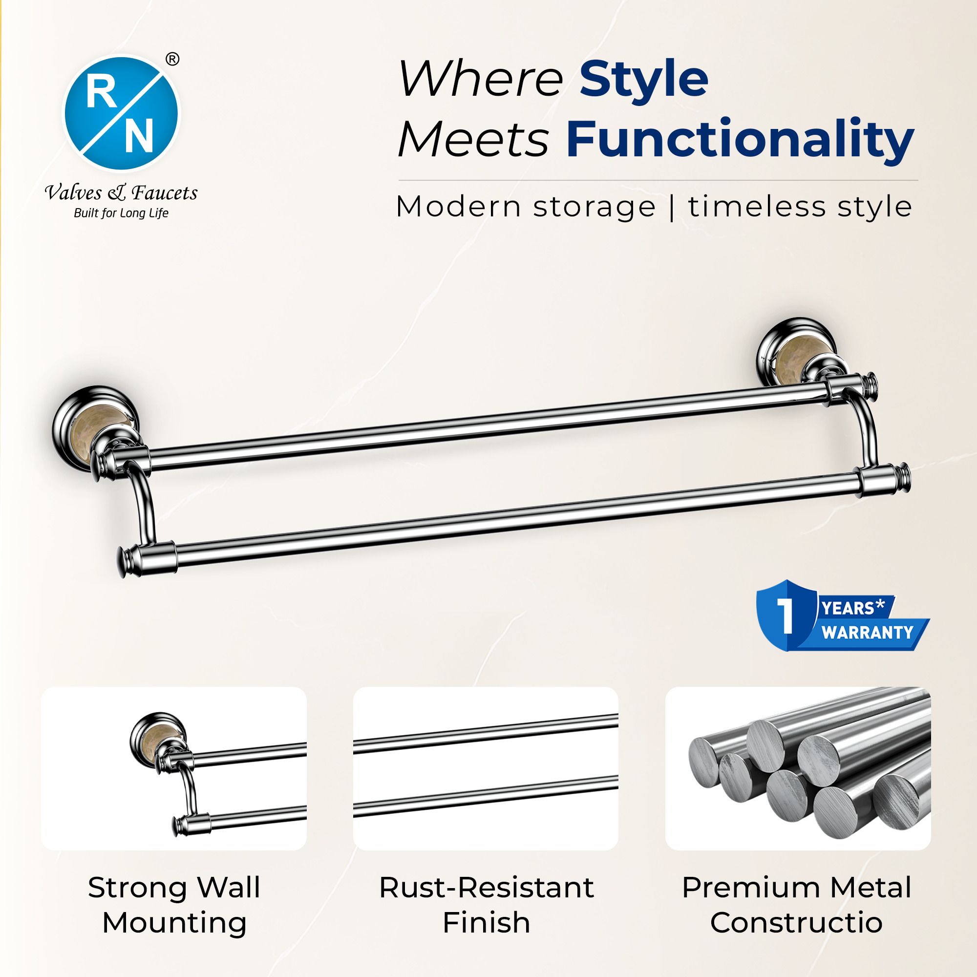 RN Double Pole Towel Shelf