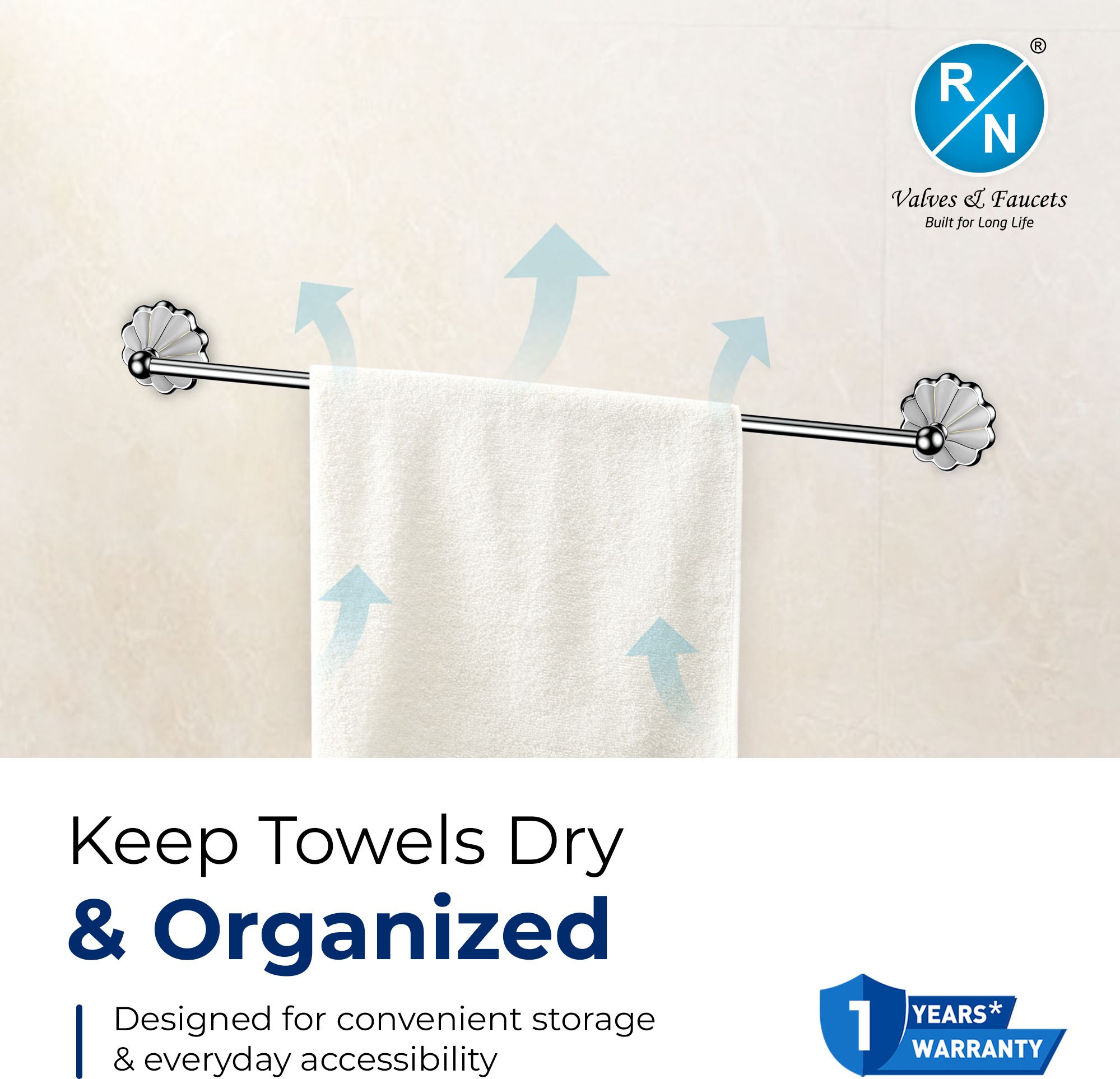 RN Single Pole Towel Shelf