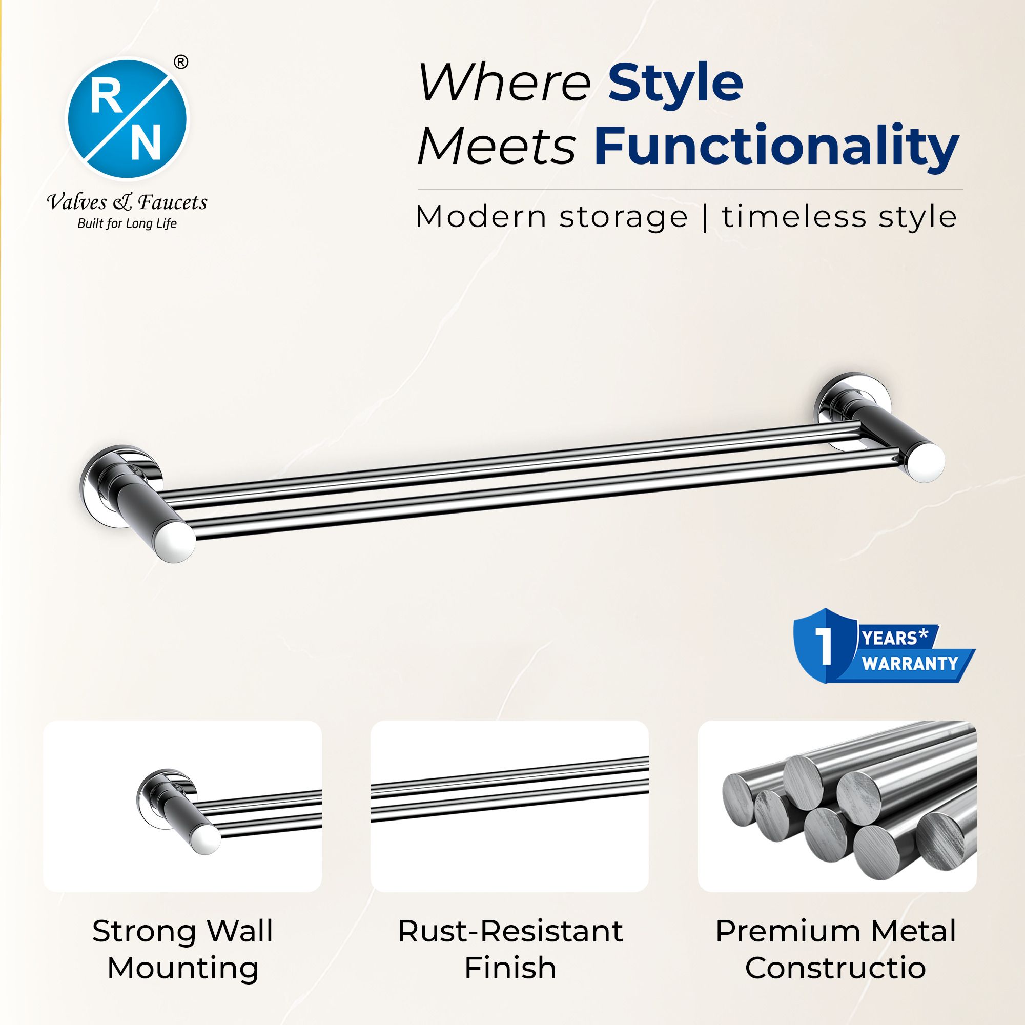 RN Double Pole Towel Shelf