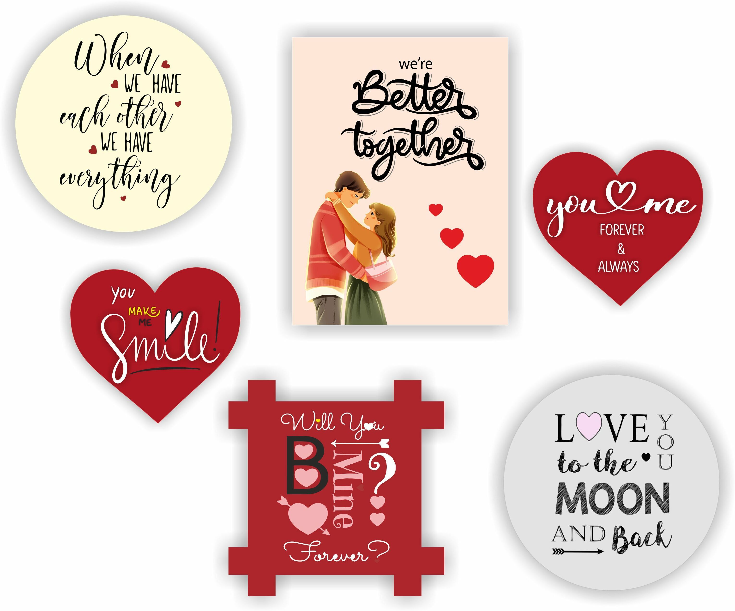 Love couple MDF Wooden Wall Hanger for Livingroom