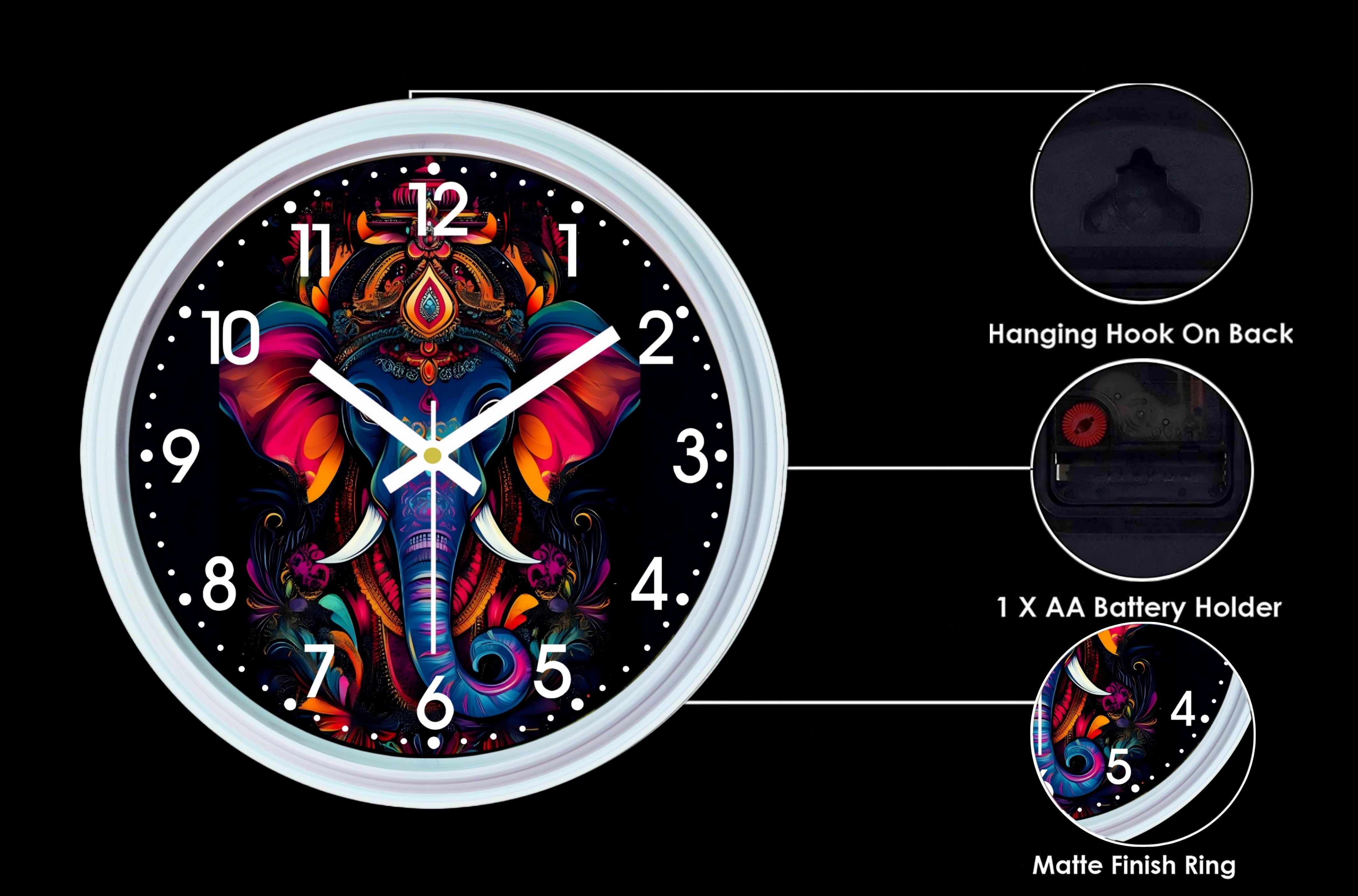 Attractive ganesh ji wall clock morden design
