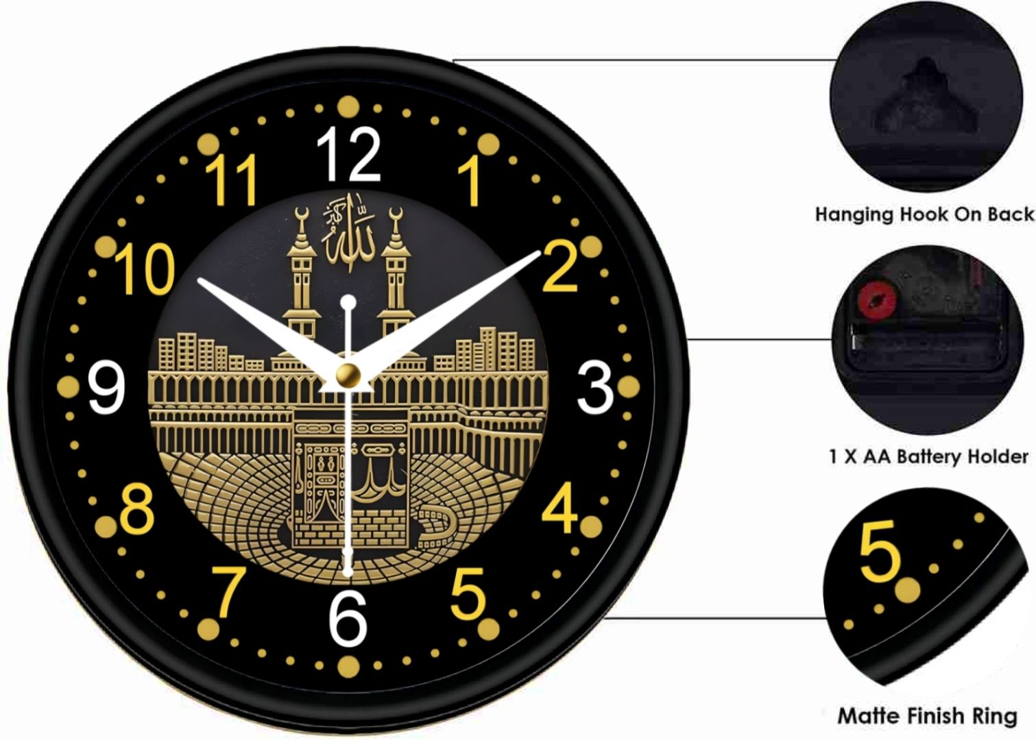 Attractive ALLAH wall clock morden  design