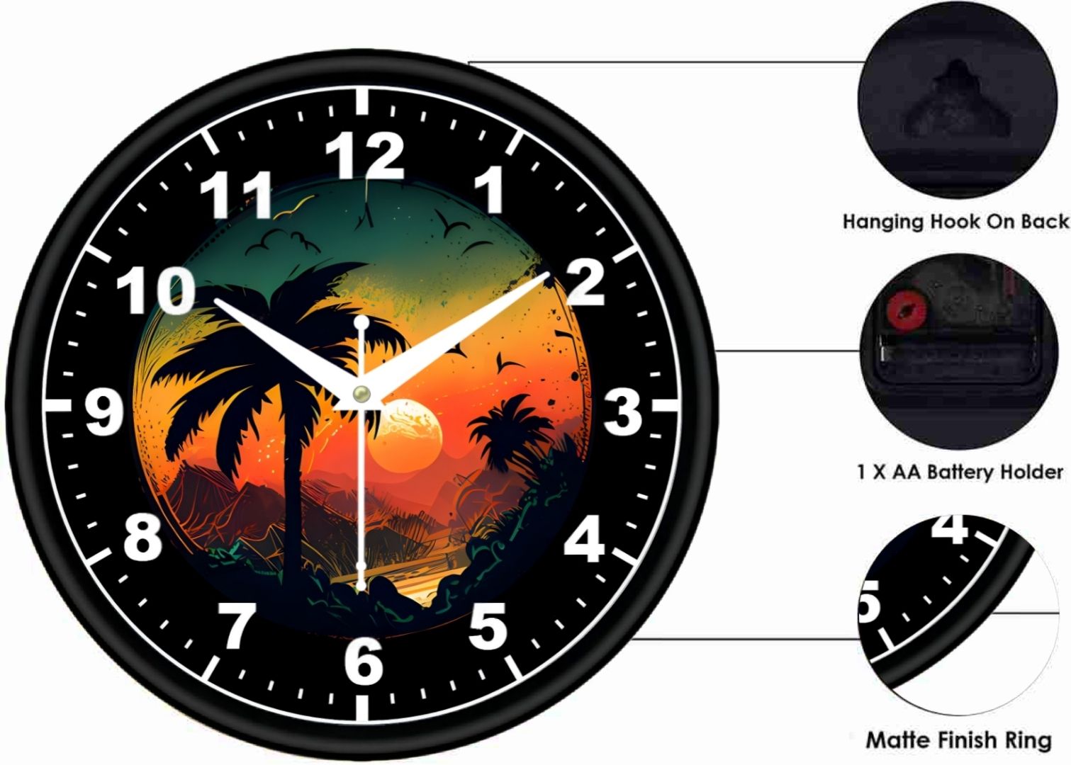 Attractive nature  wall clock morden  design