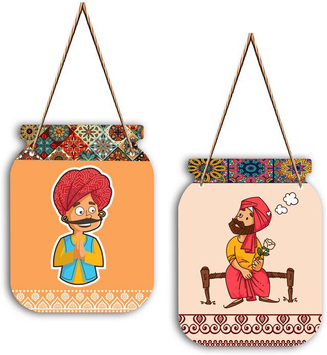 Rajasthani jar shapeMdf Wooden Wall Hanging , wall painting